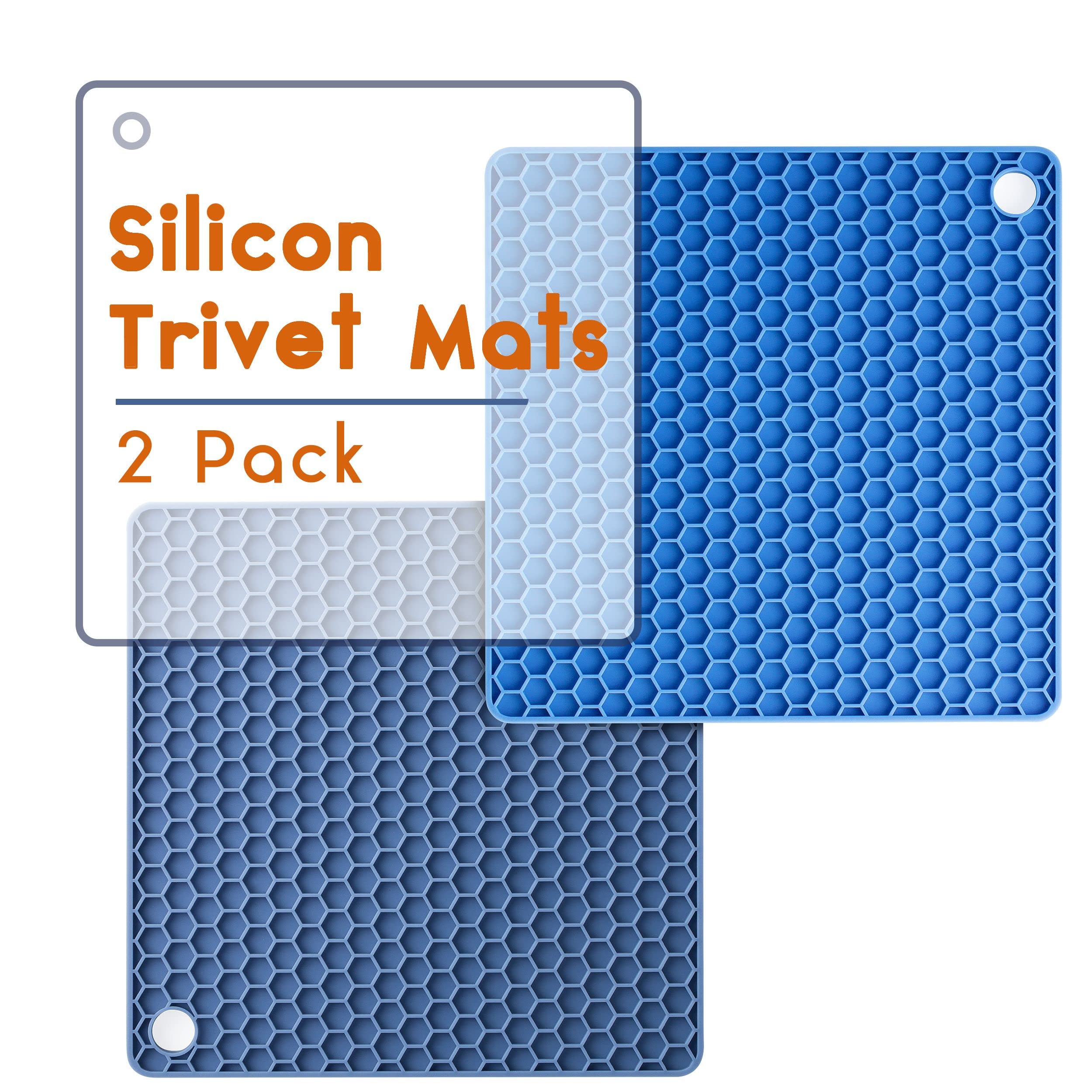 Btat- Silicone Trivet Mats, 2 Pack, Silicone Trivet, Silicone Hot Pads For Kitchen, Silicone Trivets For Hot Pots And Pans, Sili