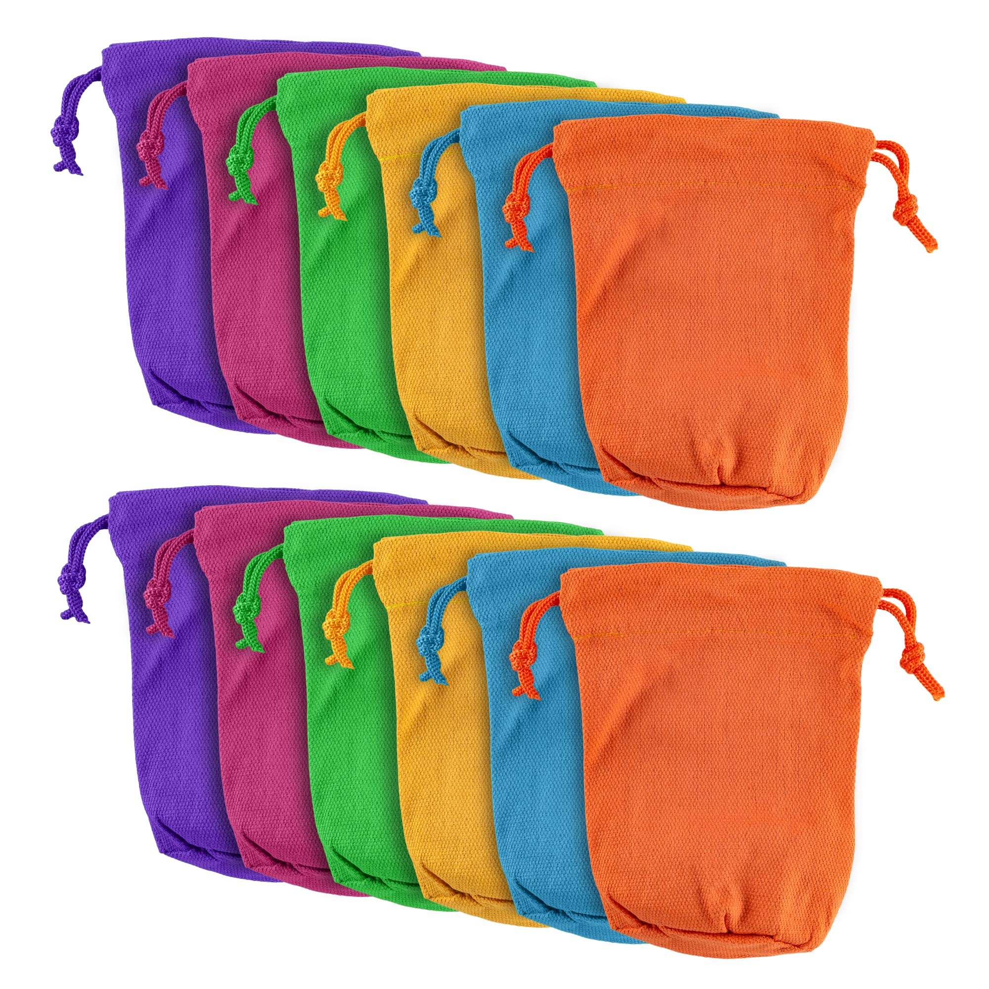 Super Z Outlet 7'' X 4.5'' Neon Colored Canvas Pouch Bags Sacks With Drawstring Closure For Birthday Party Favors, Snacks, Decor