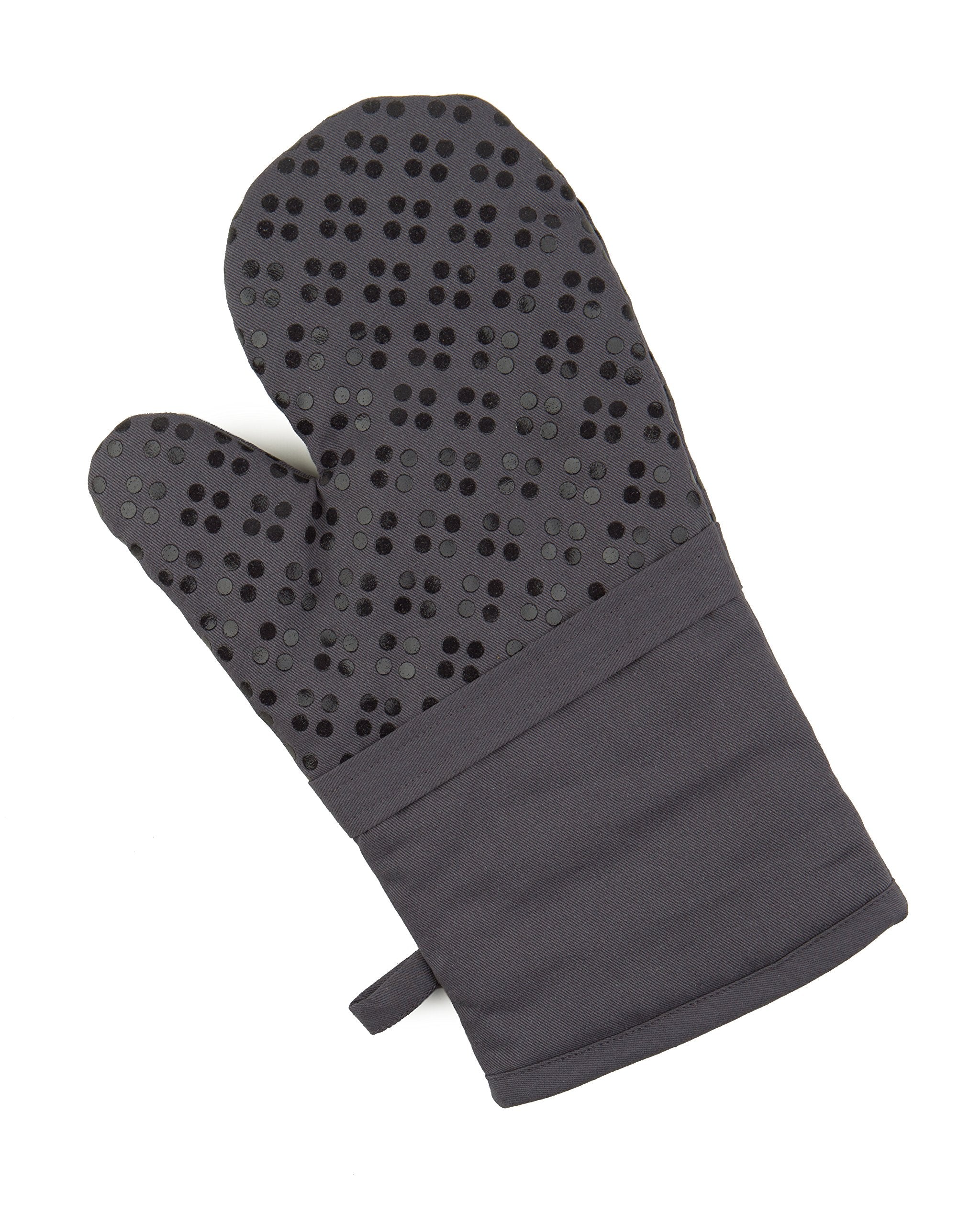 Oven Mitt And Pot Holders Silicone Set Of 3, Non-Slip Kitchen Hot Pads And Oven Mitts Set, Oeko-Tex 100% Cotton Shell, Gray