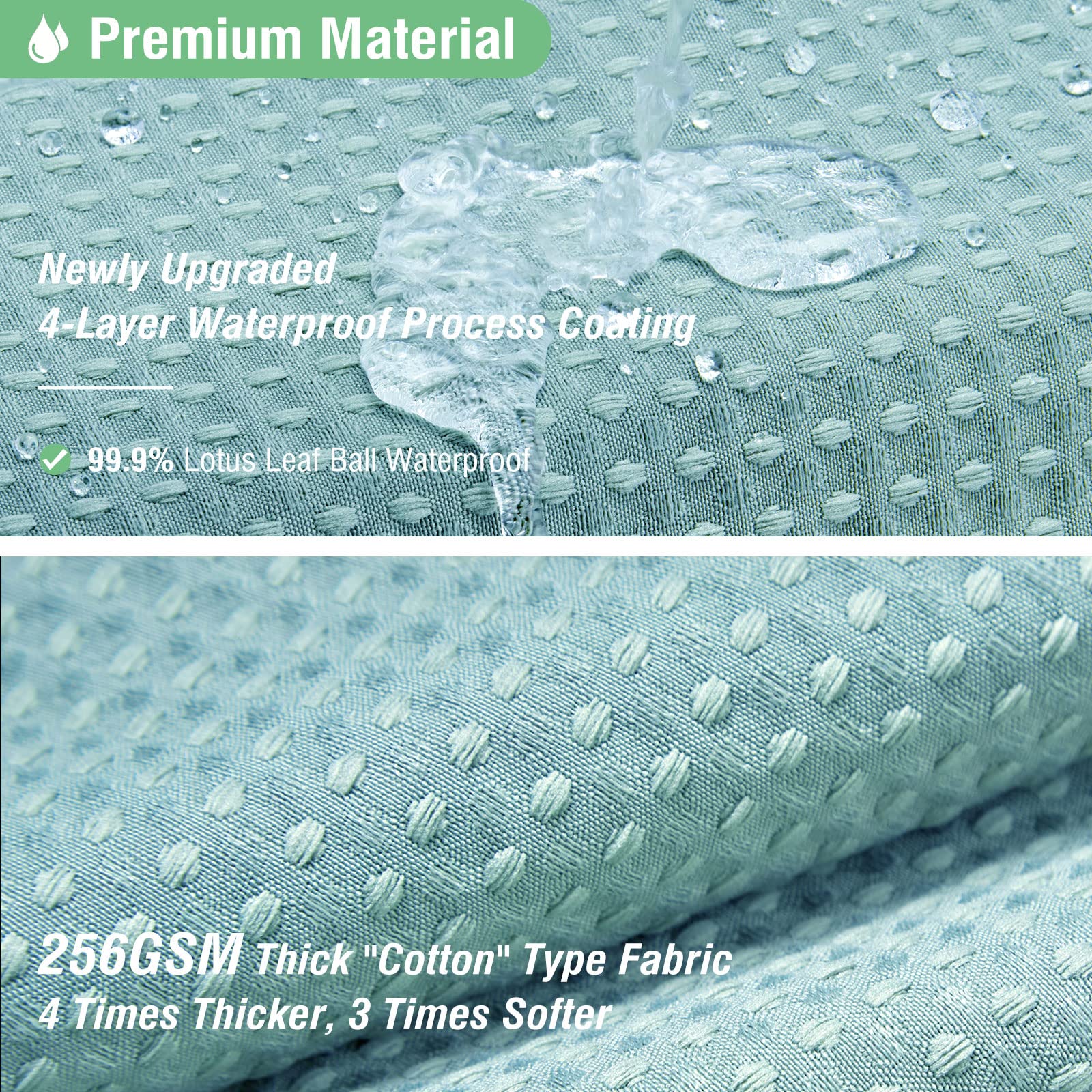 Dynamene Dynamene Teal Fabric Shower Curtain For Bathroom - Waffle Weave Heavy ...