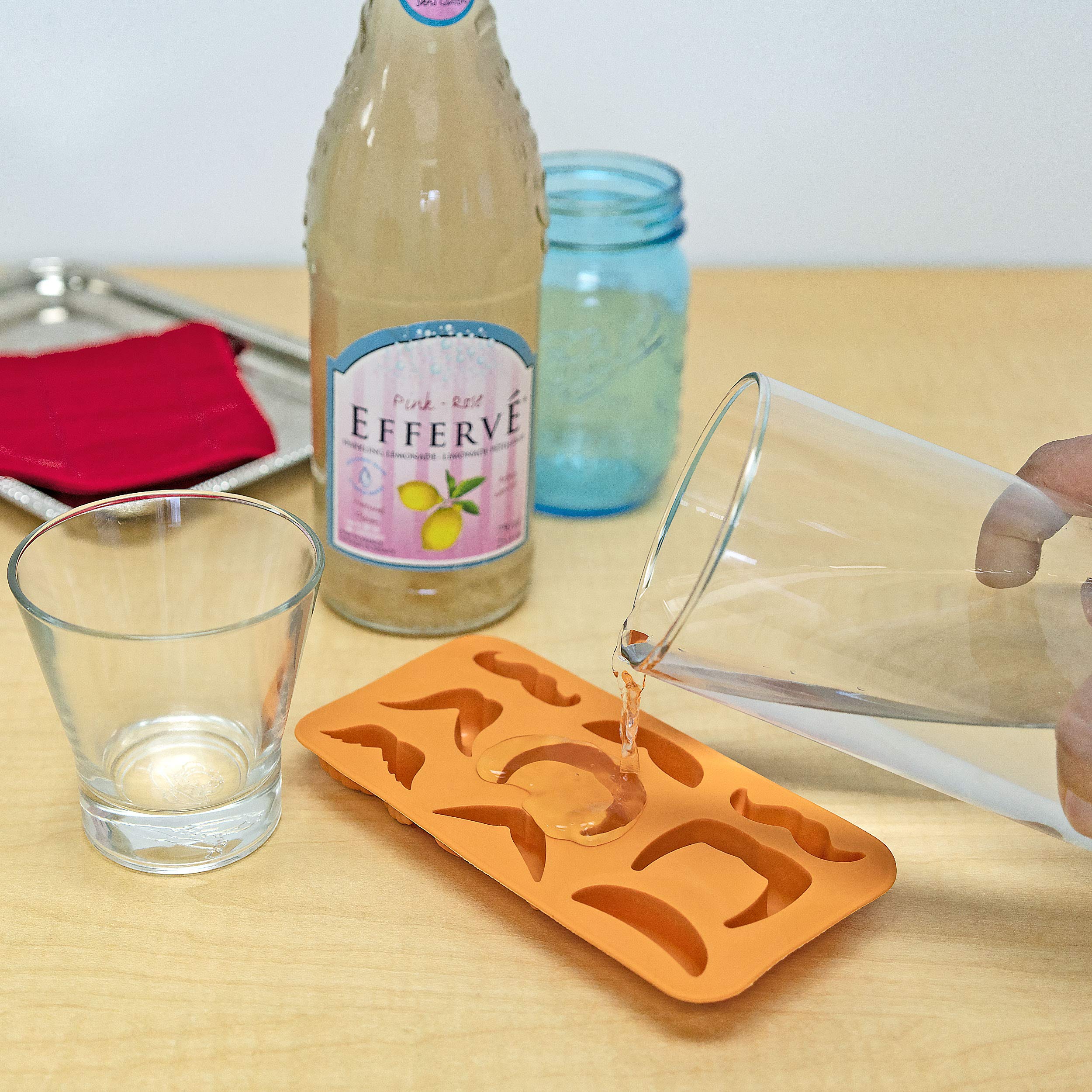 Fairly Odd Novelties Fon-10001 Moustache Variety Ice Cube Tray 6.75'' X 3.60'' X 0.73'' Orange