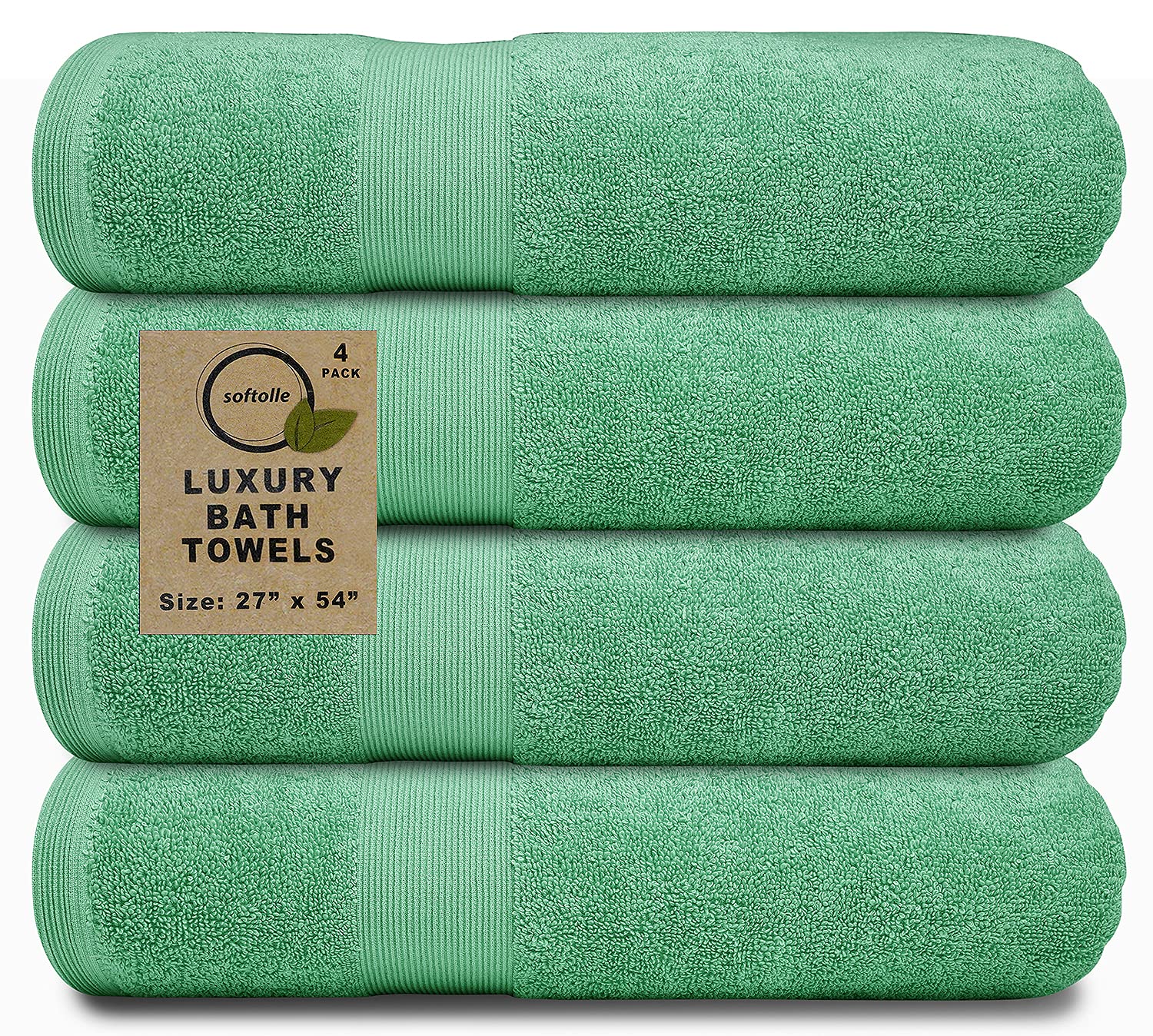 Softolle 100% Cotton Luxury Bath Towels -Towels For Bathroom - Set Of 4 Bath Towel (27    X 54   )- Eco-Friendly, Super Soft. (S