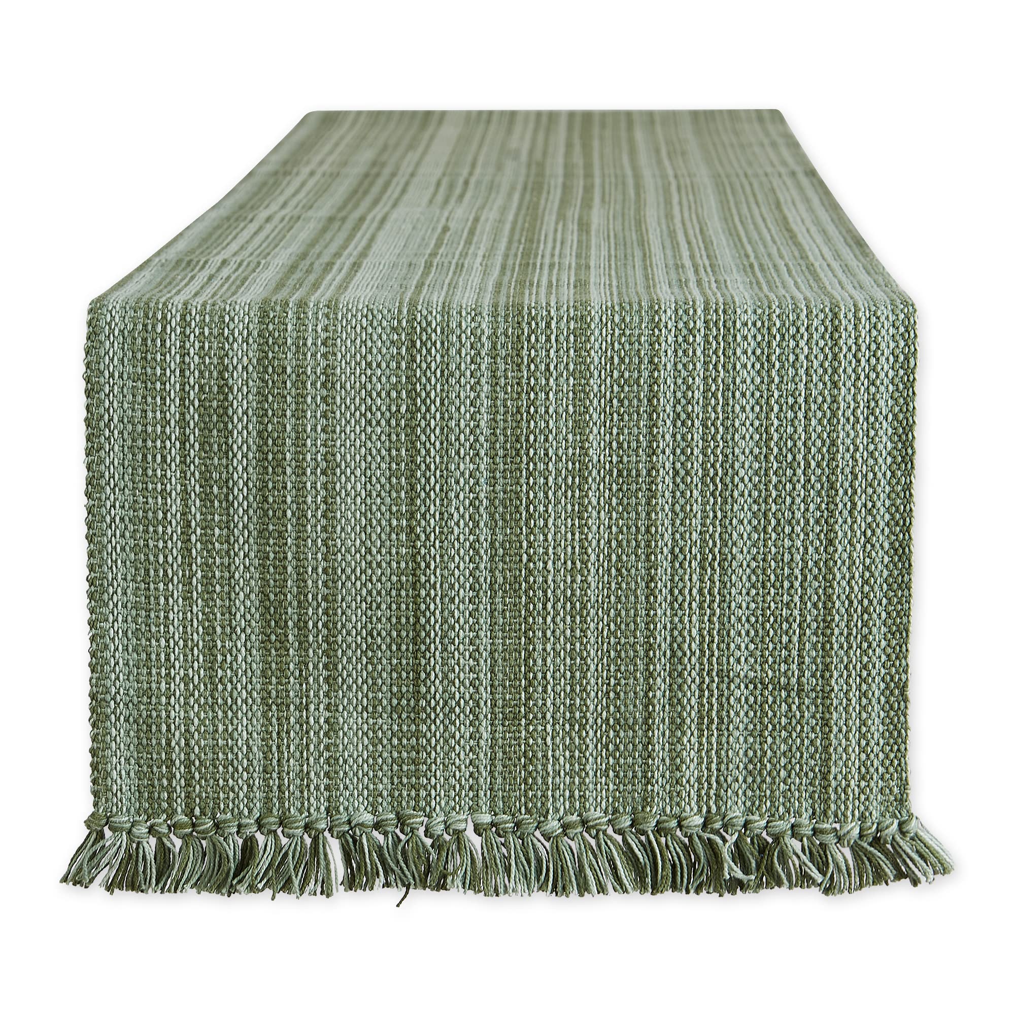 ARTICHOKE VARIEGATED FRINGE TABLE RUNNER 13x108