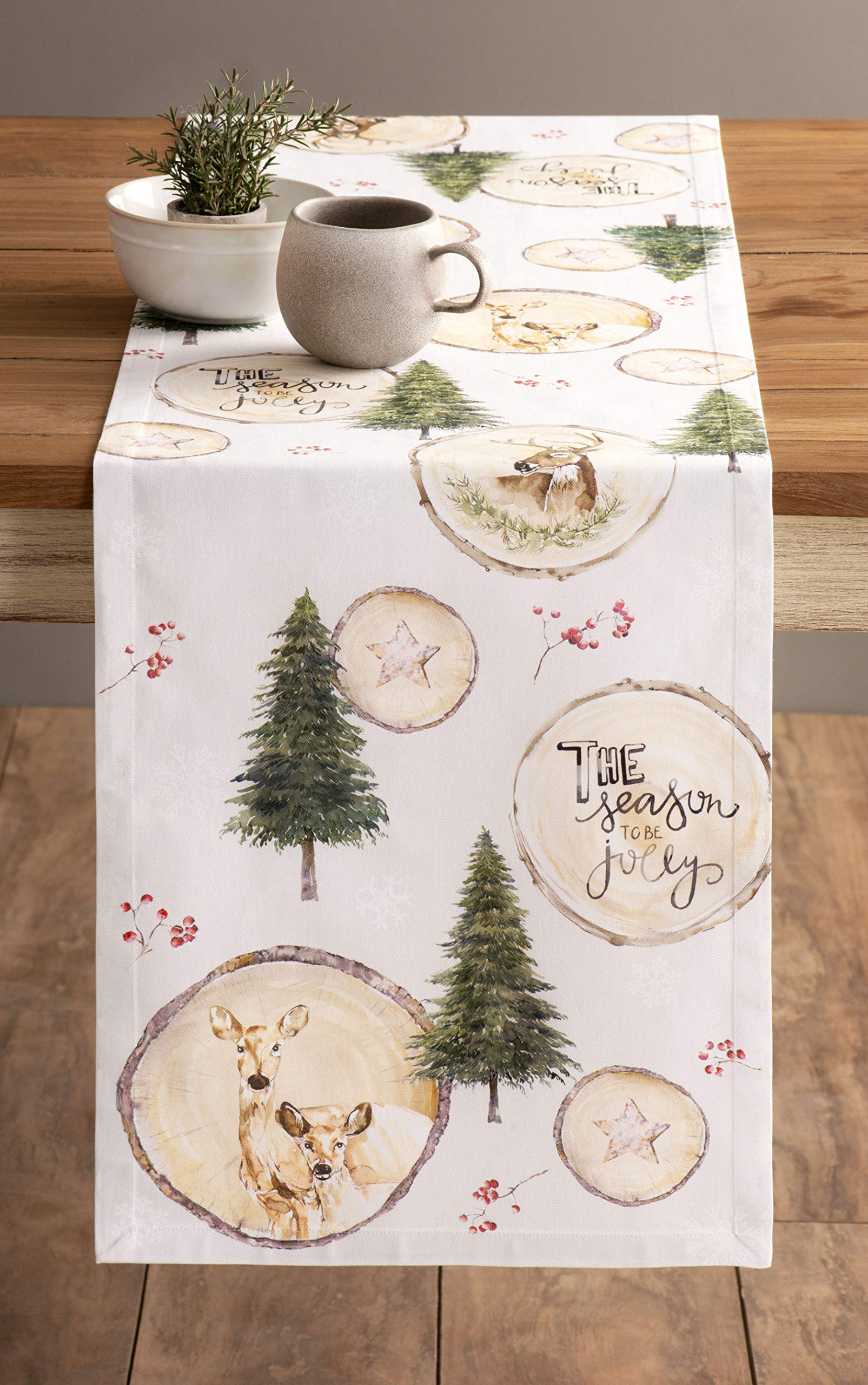 Maison D' Hermine Tablerunner 100% Cotton 14.50Inch X 108Inch Decorative Table Runner Table Runners, Dining, Holiday, Buffet, Mo