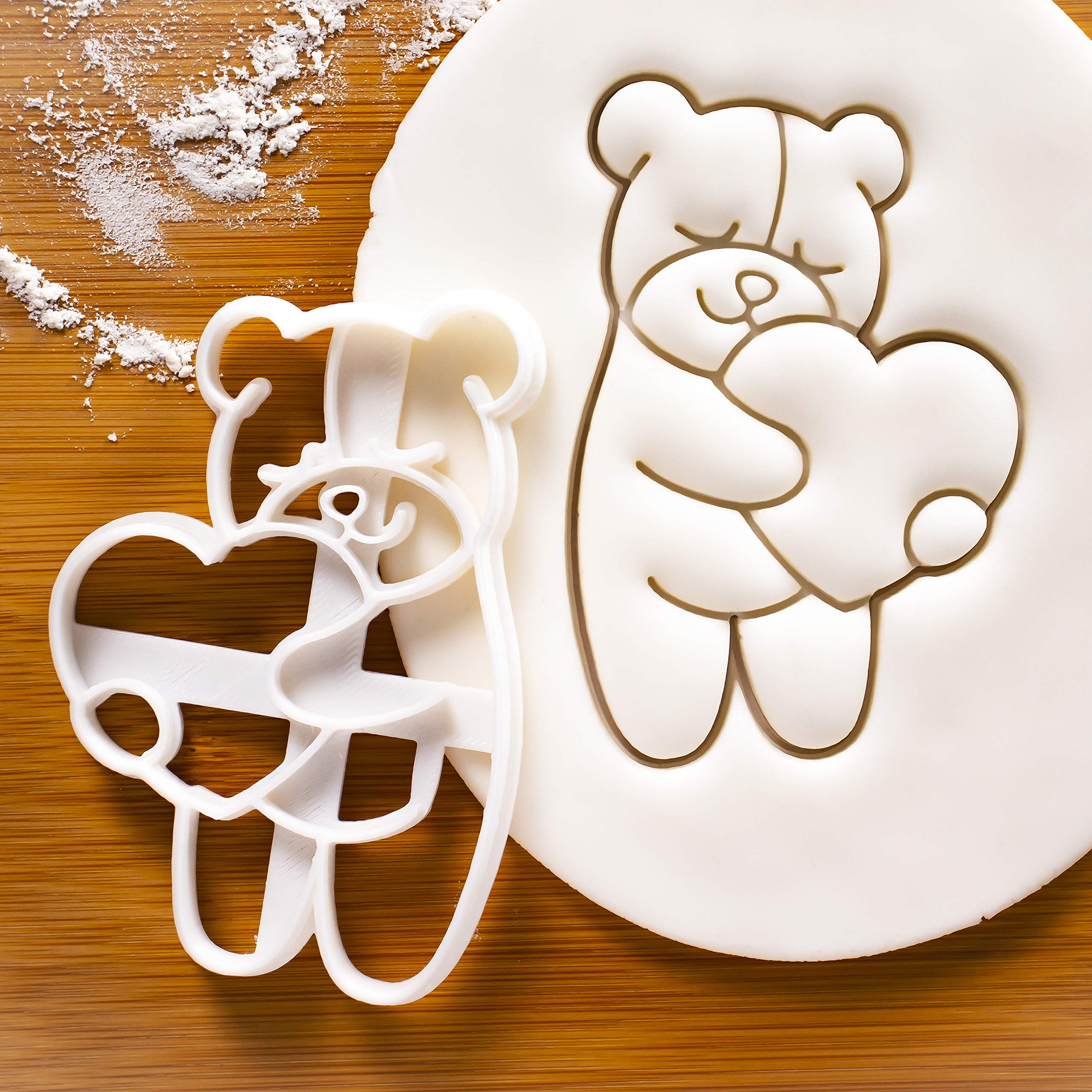Cute Bear Hugging A Heart Cookie Cutter, 1 Piece - Bakerlogy