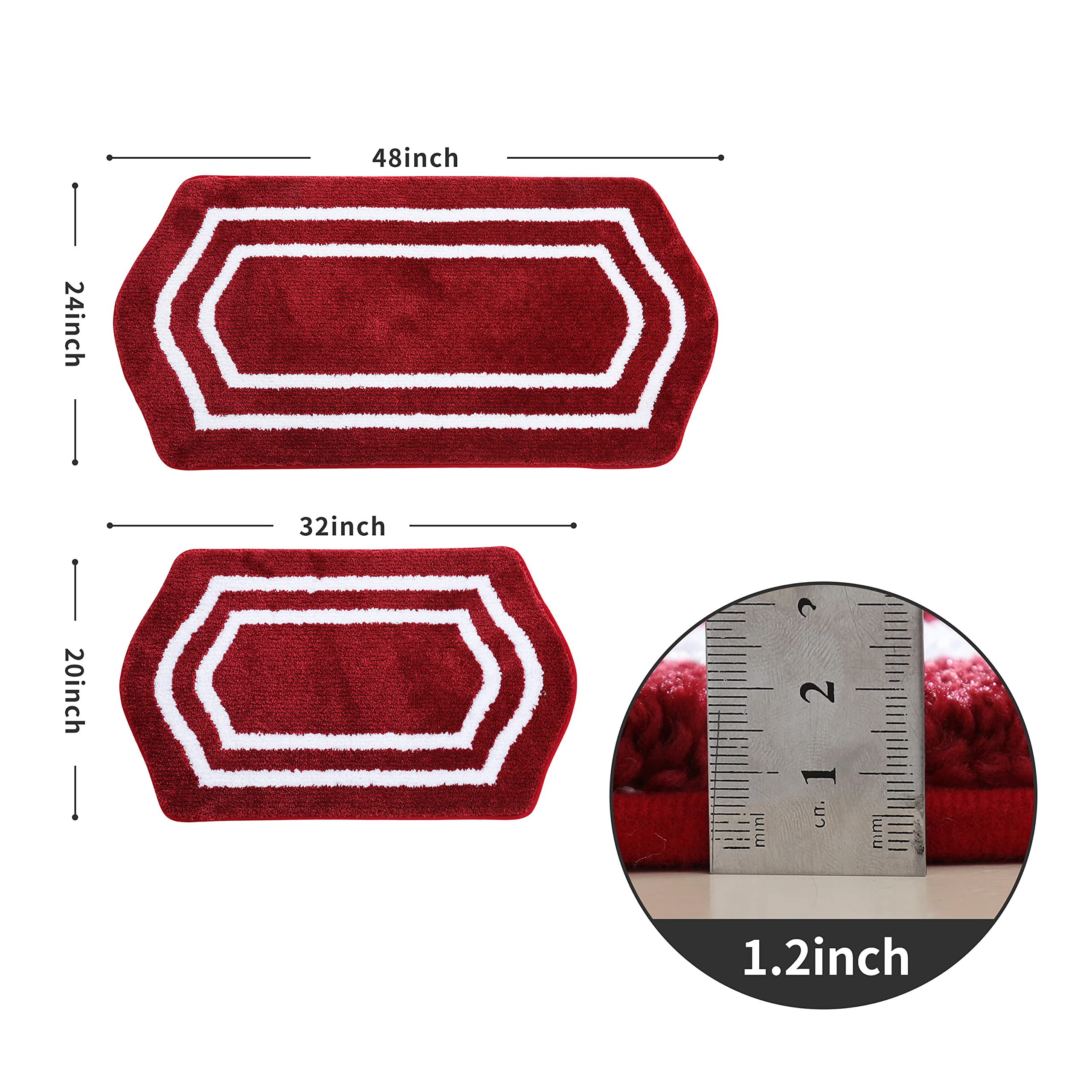 Cosy Homeer Extra Thick Bath Rugs Set - Anti-Slip Bath Mats Soft Plush 100% Strong Mirco Polyeste Mat Living Room Bathroom Mat F