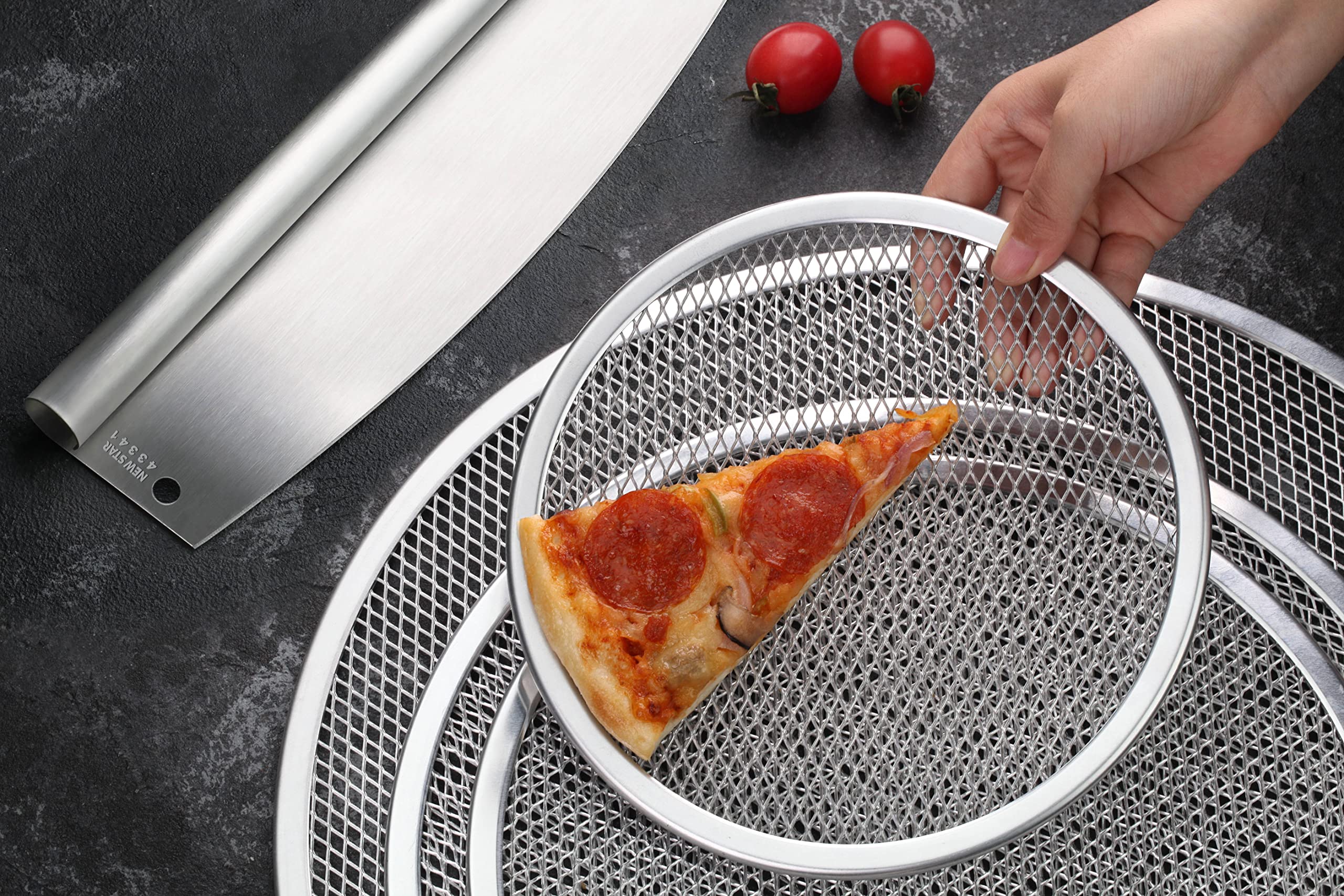 New Star Foodservice 43341 18/8 Stainless Steel Pizza Cutter, 13.75'' X 4'' Inch, Silver