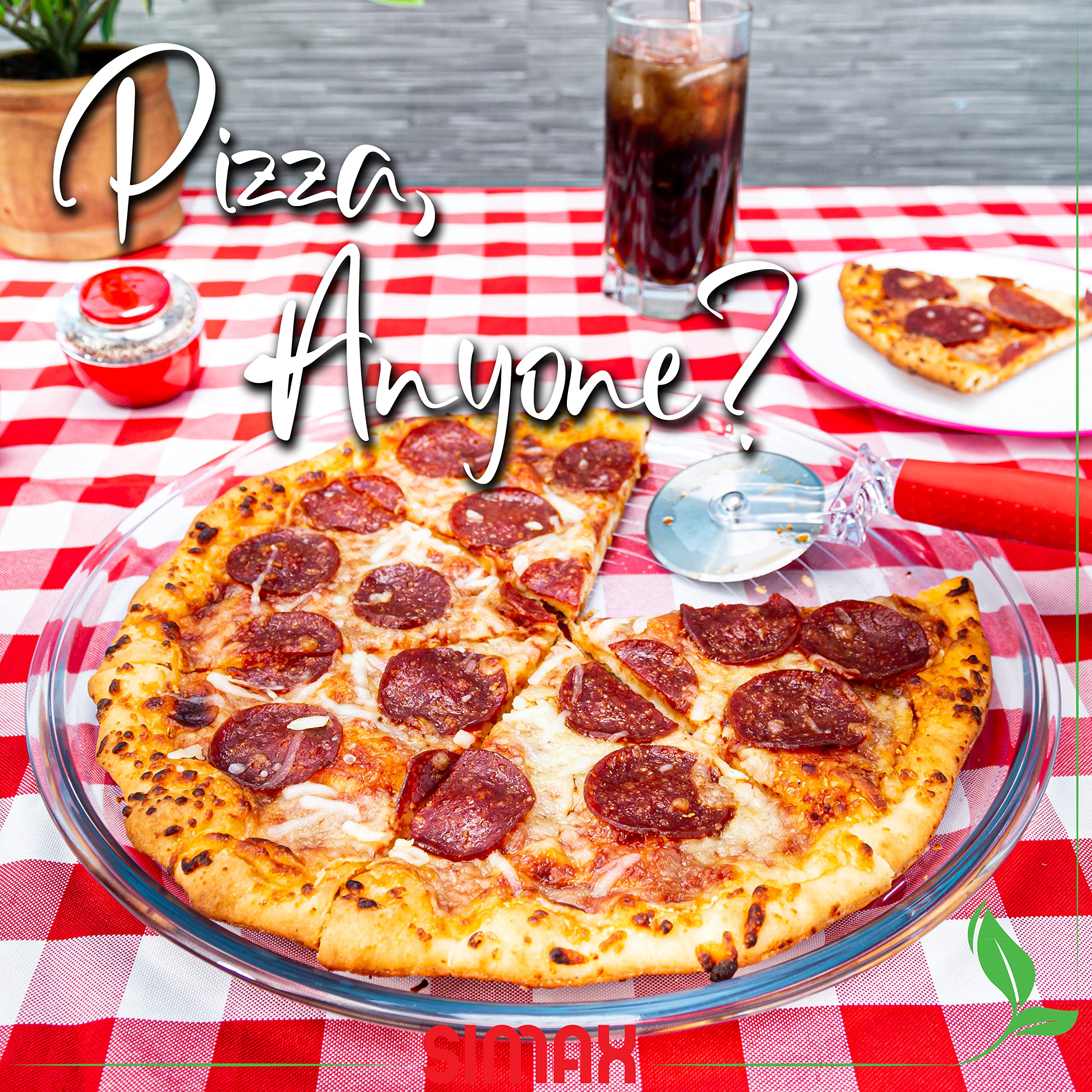 Simax Glass Pizza Pan For Oven, Borosilicate Glass Pizza Tray For Oven, 12.5 Inch Pizza Pans, Pizza Plates, Pizza Tray Oven Pan,
