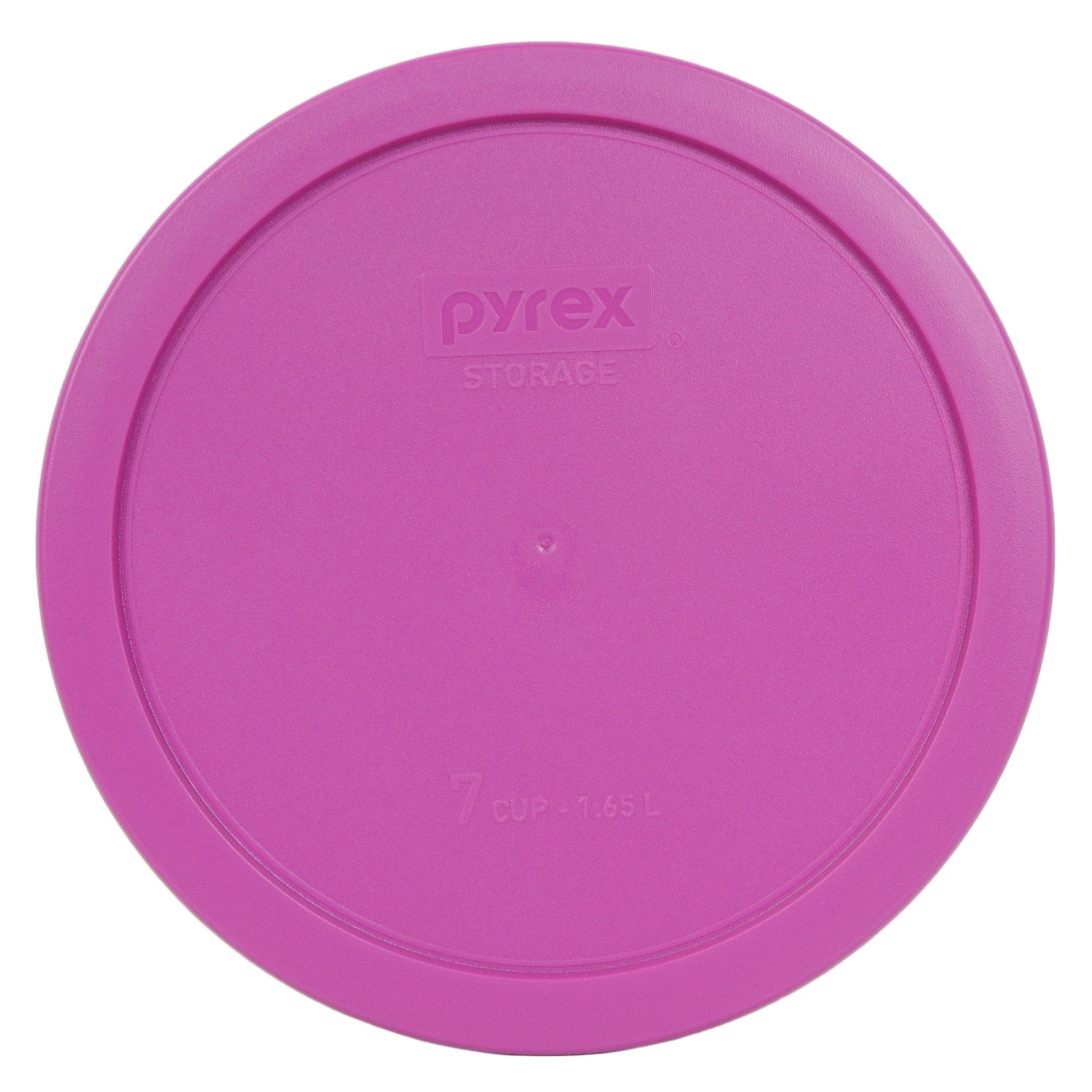 Pyrex 7402-Pc Pink Plastic Round 6/7 Cup Plastic Storage Lid, Made In Usa