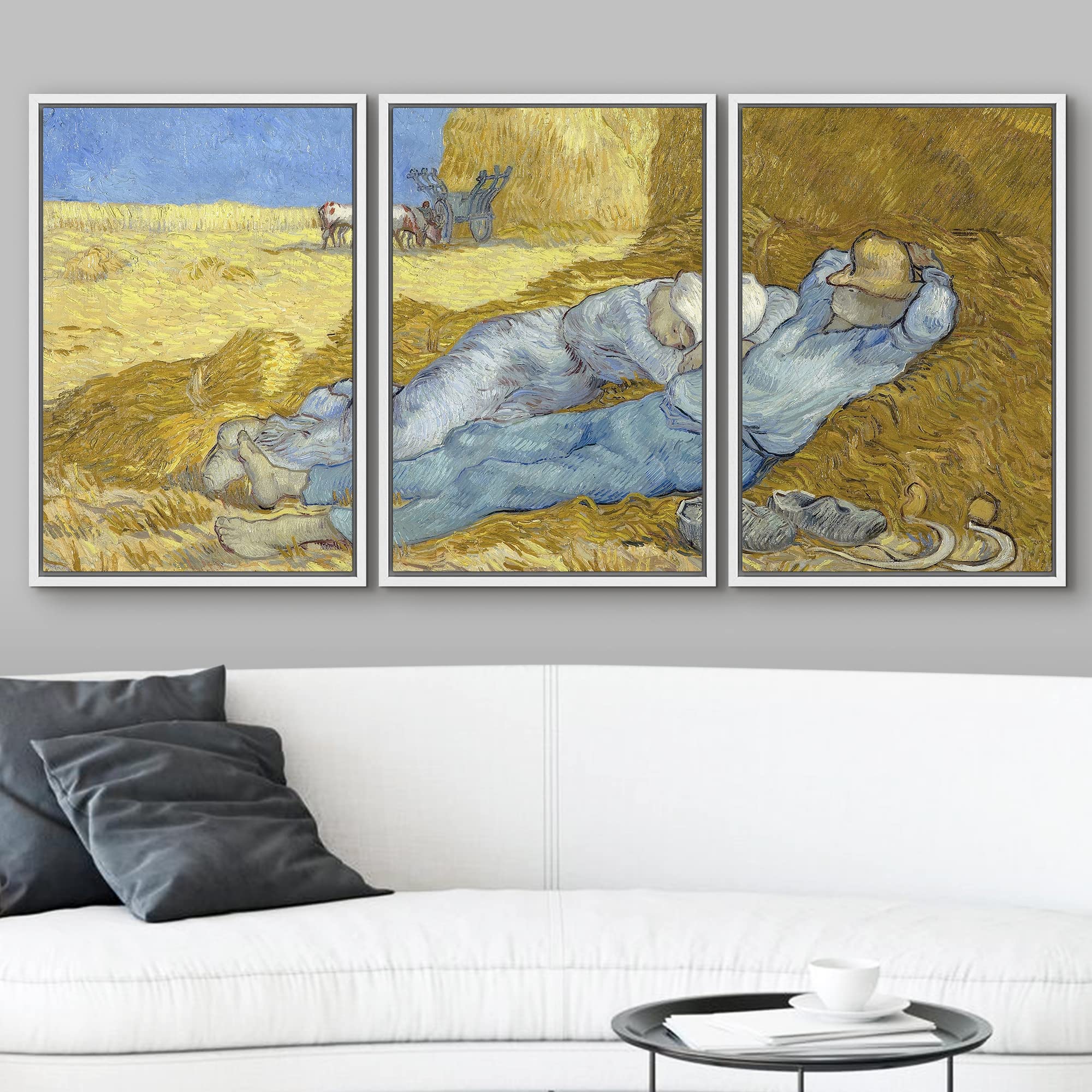 Wall26 Framed Canvas Print Wall Art Set The Siesta (After Millet) Vincent Van Gogh Classical Illustrations Fine Art Decorative H