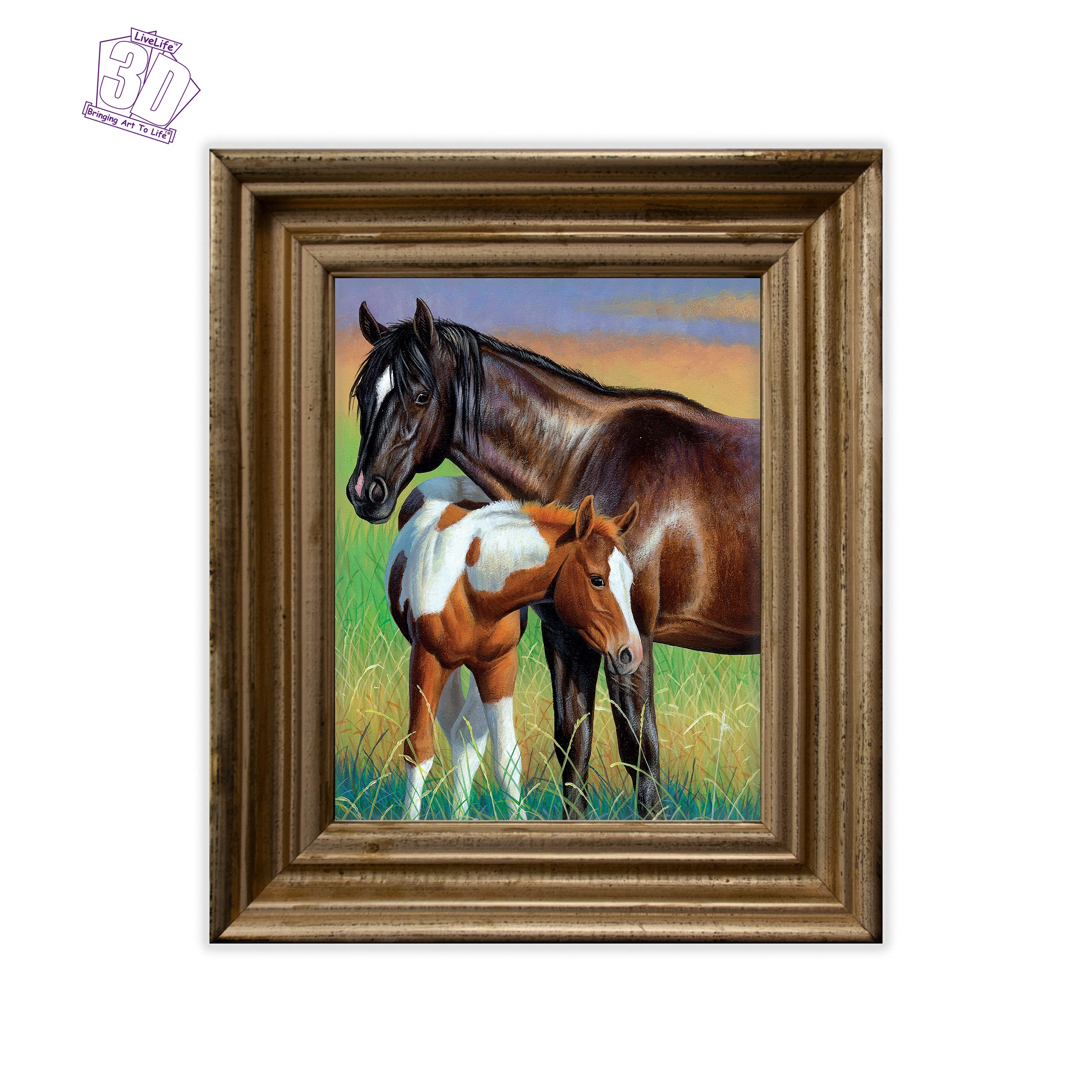 3D Livelife Lenticular Wall Art Prints - Mare & Foal From Deluxebase. Unframed 3D Horse Poster. Perfect Wall Decor. Original Art