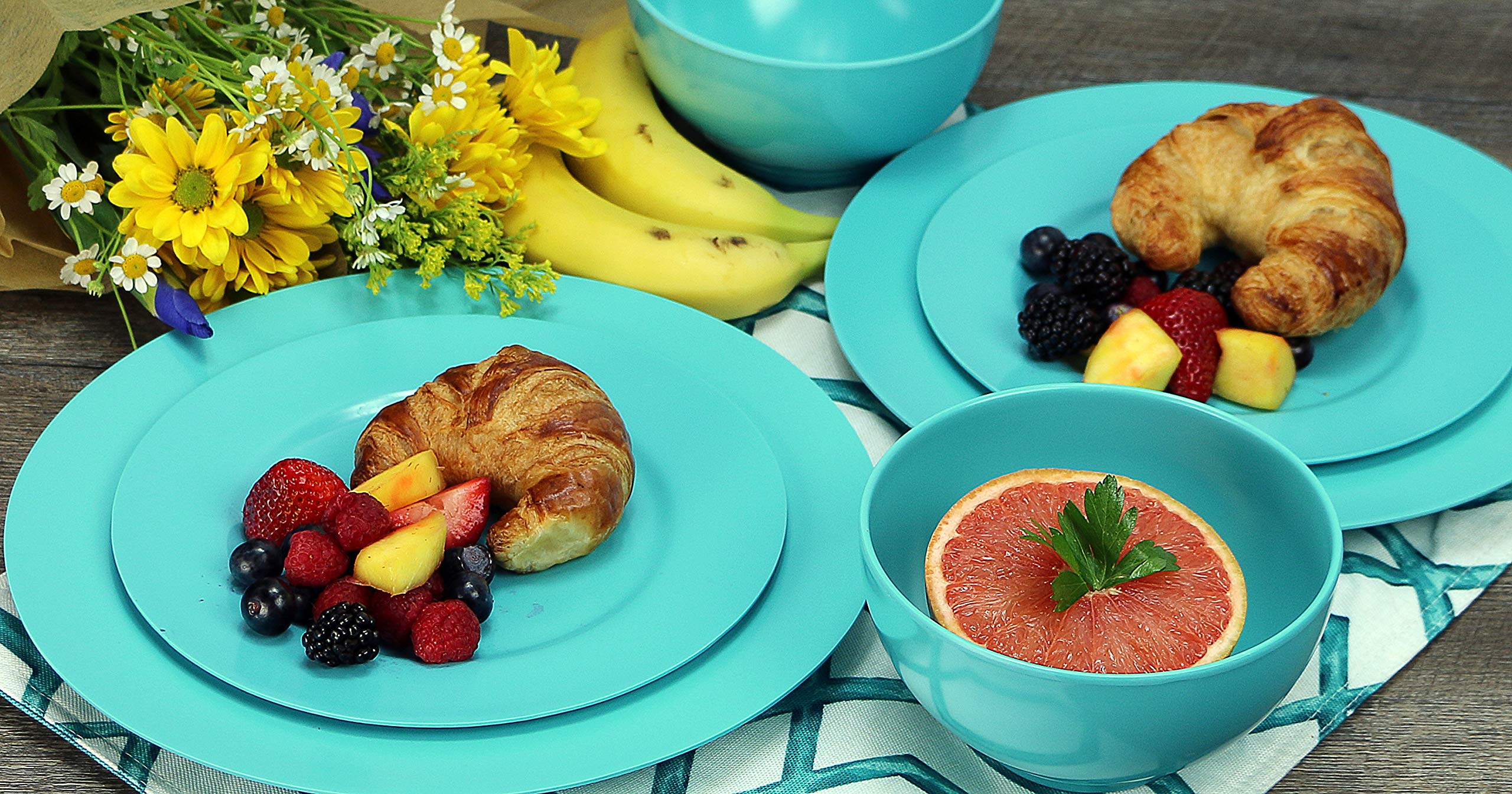 Reston Lloyd Calypso Basics Melamine Salad Plate (Set Of 6), Turquoise