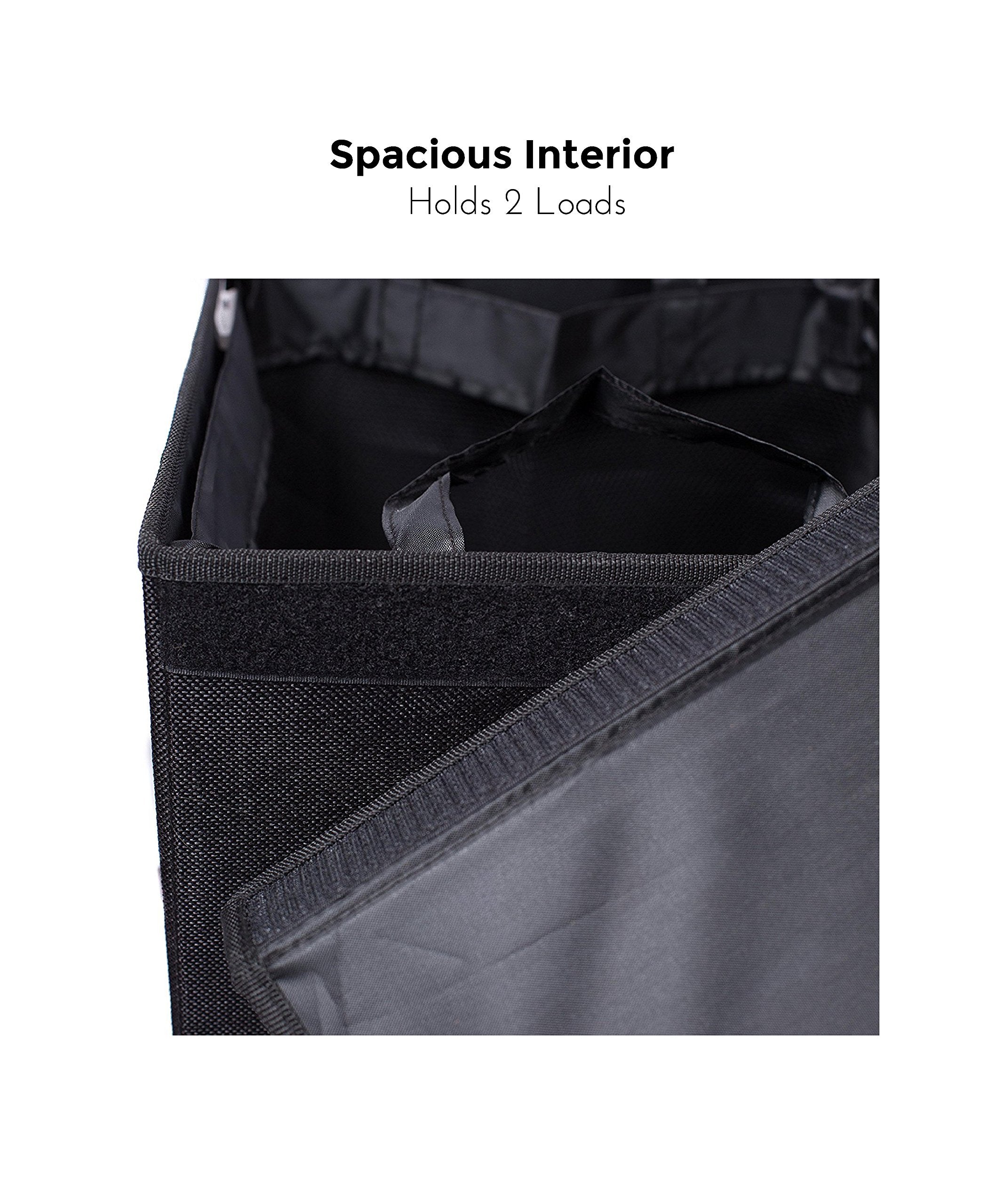 Birdrock Home Single Laundry Hamper With Lid And Removable Liner - Linen - Easily Transport Laundry - Foldable Hamper - Cut Out