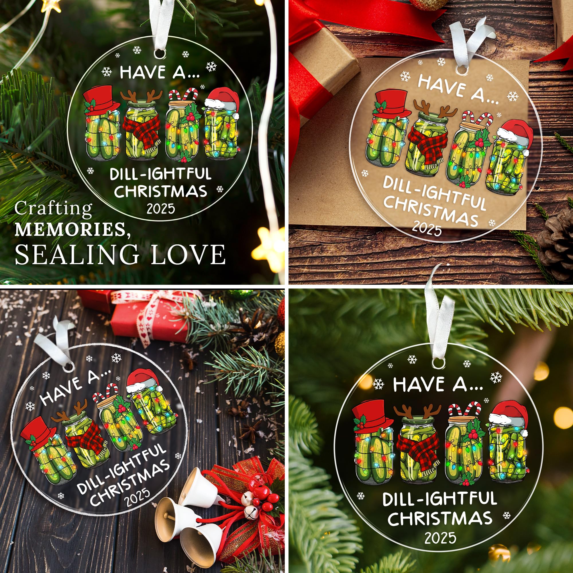 HEXMOZ Pickle Gifts for Women, Men - Emotional Support Pickle Ornament for Christmas Tree - Funny Dill Pickles Gifts for Pickles