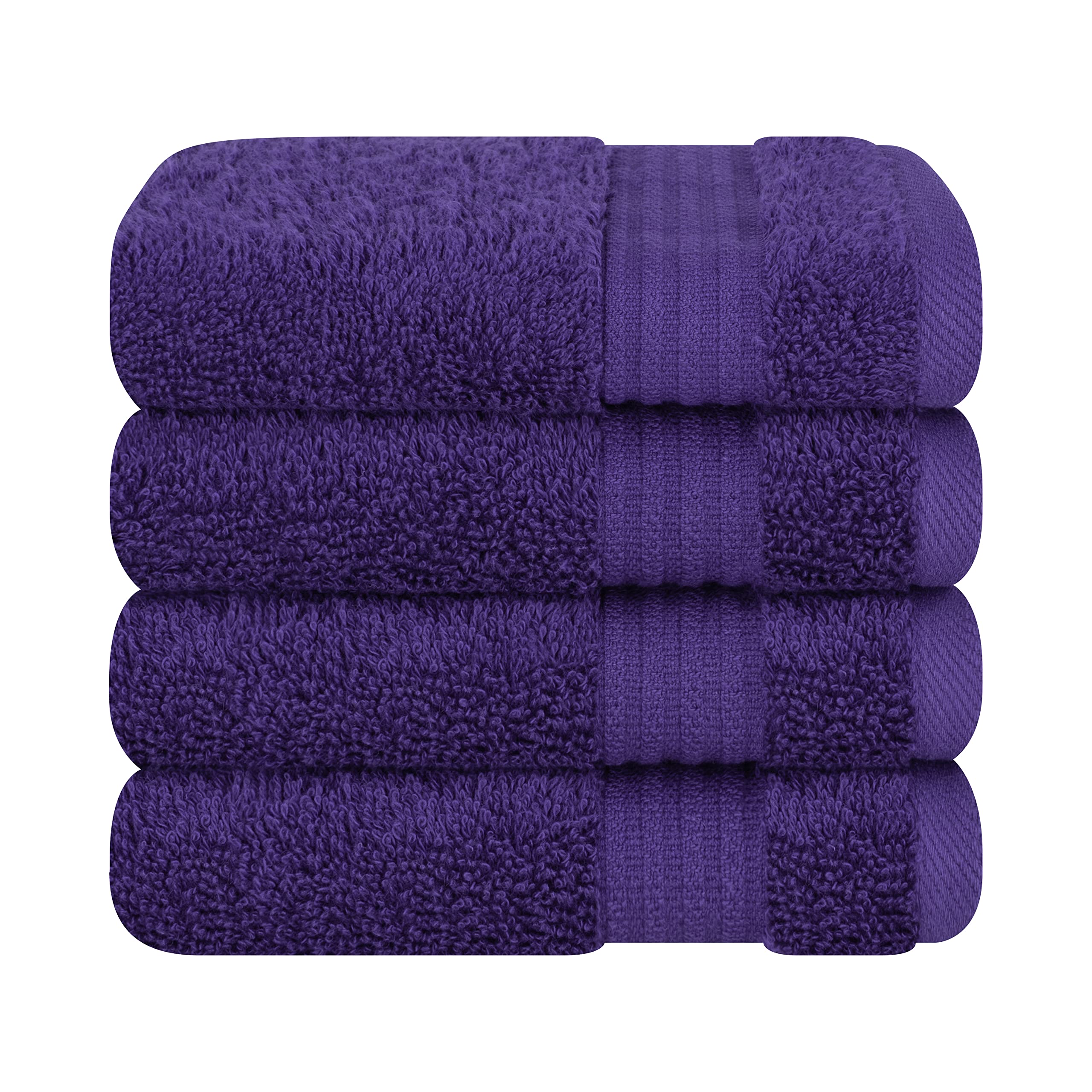 Cotton Paradise 100% Cotton Turkish Washcloths For Bathroom, 4 Piece Soft Absorbent Small Hand Face Towels Wash Rags For Body, P