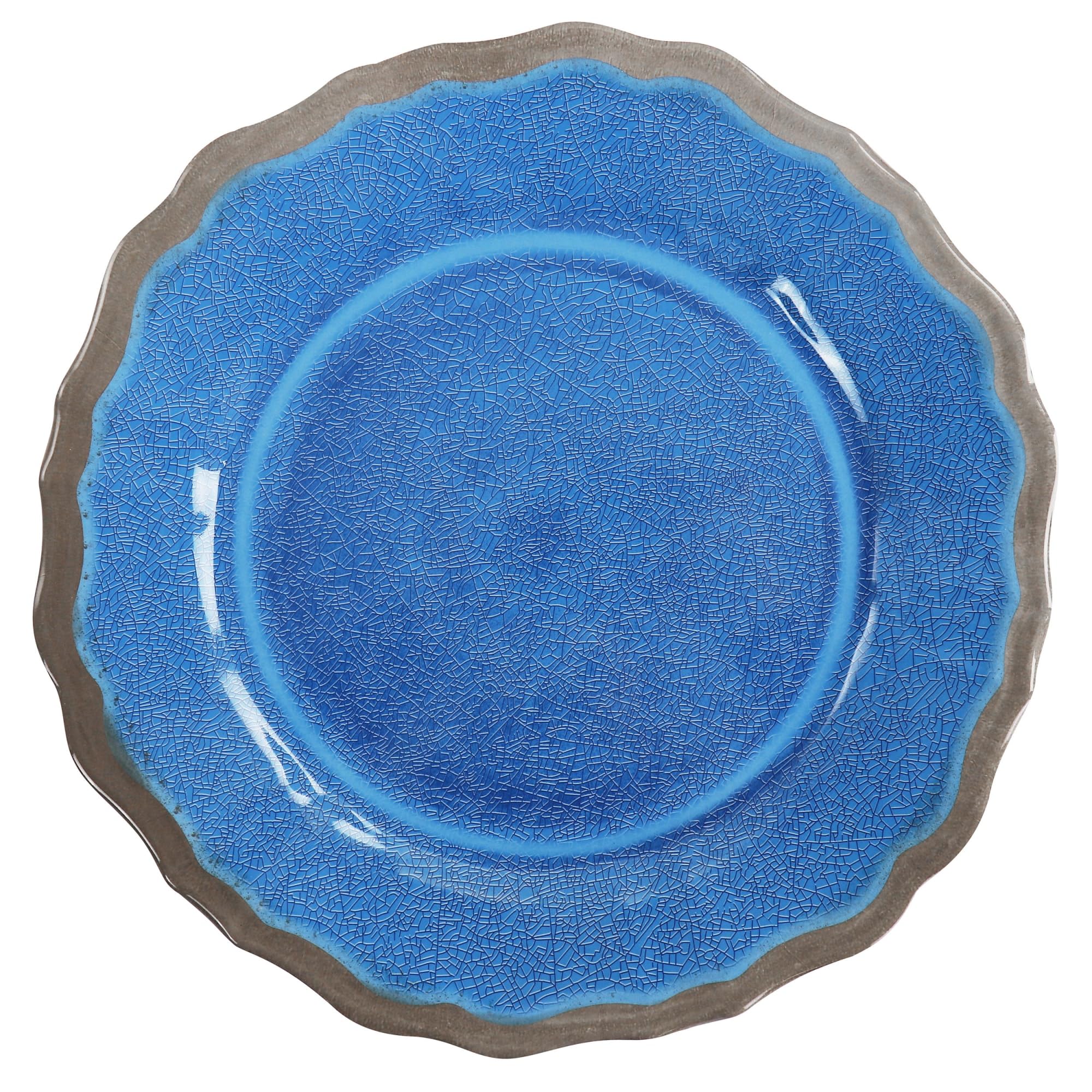 Elama Roma12 Piece Melamine Dinnerware Set, Blue
