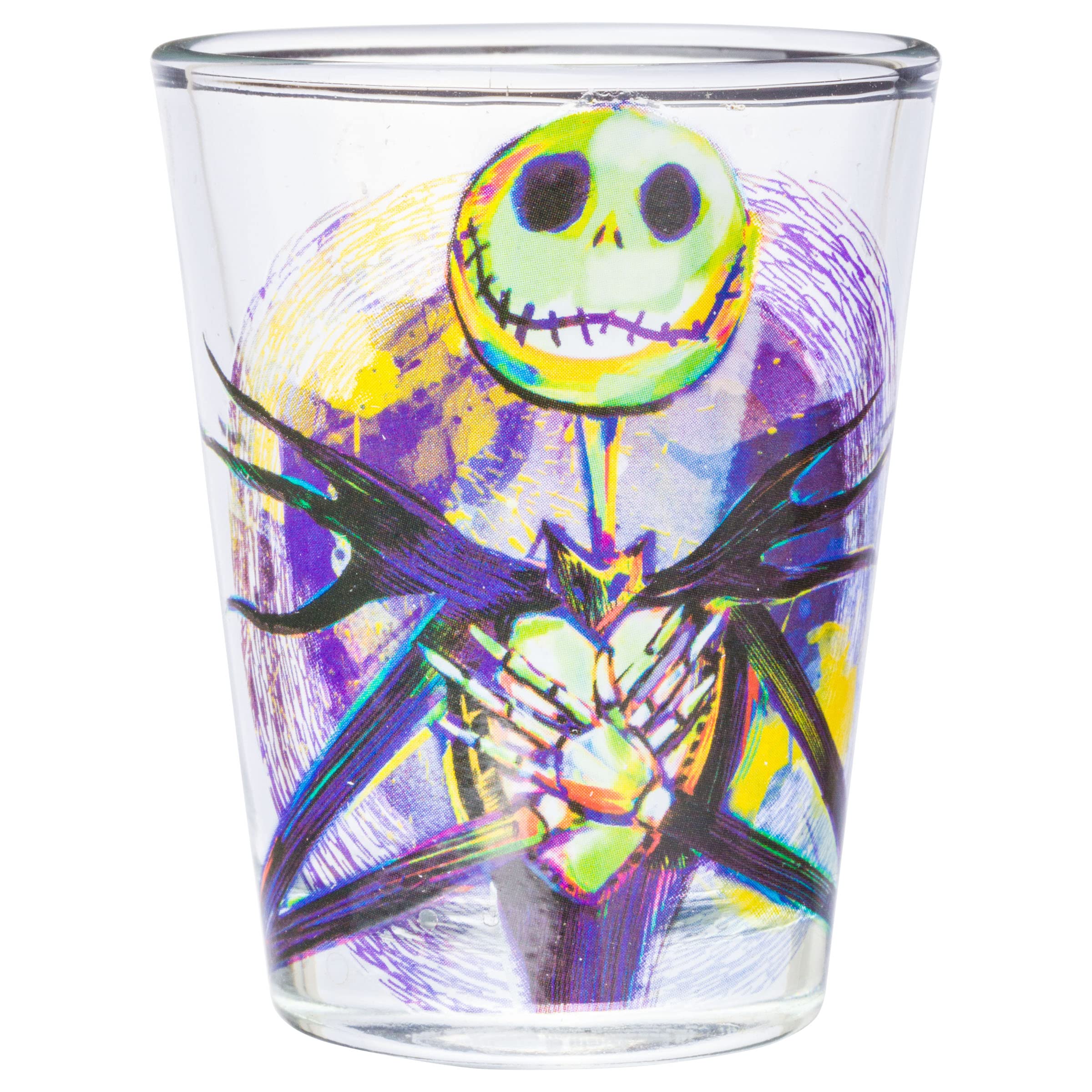 Silver Buffalo Disney Nightmare Before Christmas Featuring Jack Skellington, Sally, And Oogie Boogie 4 Pack Mini Glasses, 1.5 Ou