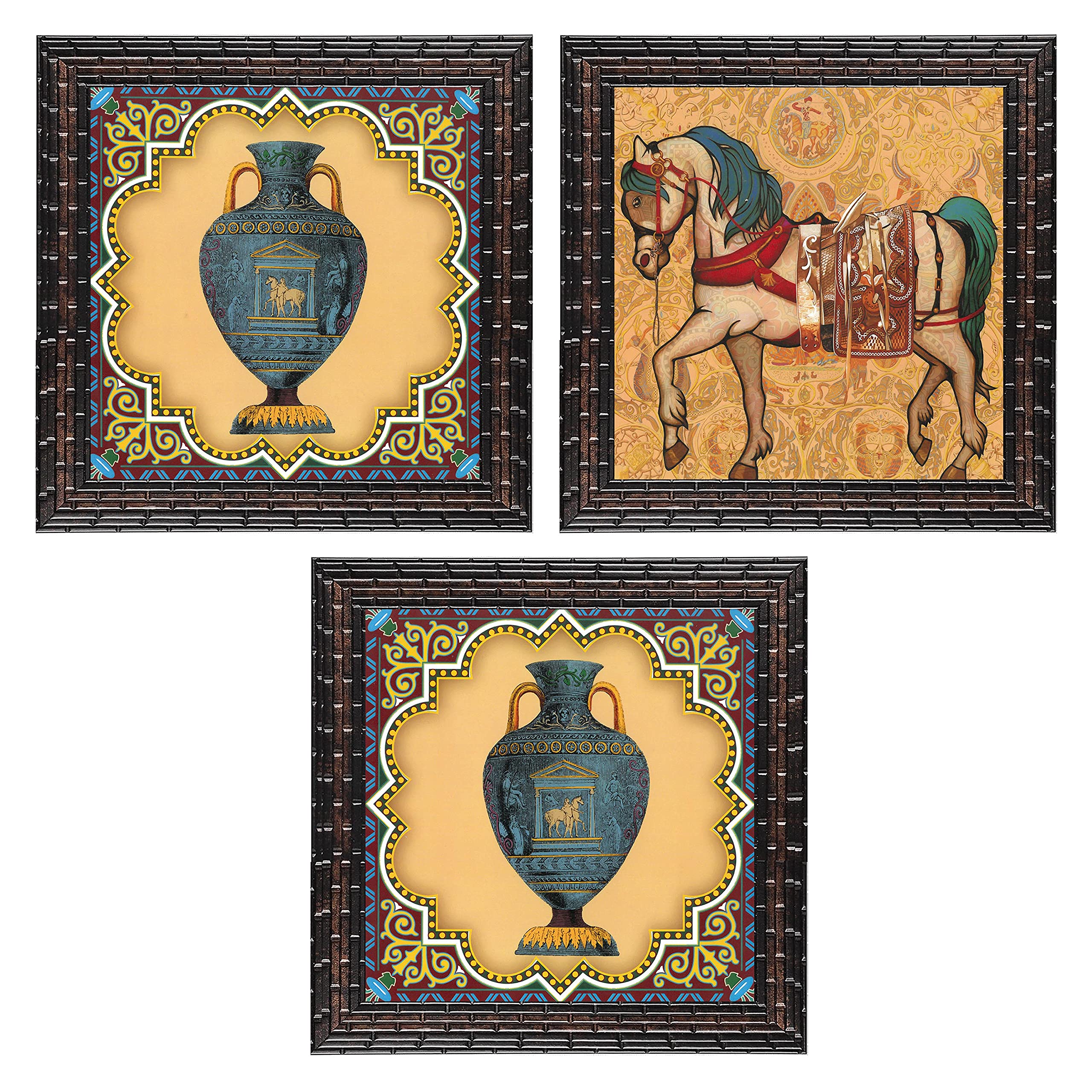 Indianara Motivational Quote Framed Wall Hanging Laminated Painting, 9.5 Inch X 9.5 Inch, Multi, Set Of 4 (Style 5)