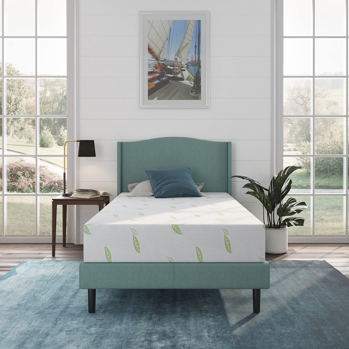 Napqueen Twin Xl Size Mattress, 8 Inch Anula Green Tea Infused Memory Foam Mattress, Twin Xl Size Mattress Bed In A Box, Certipu