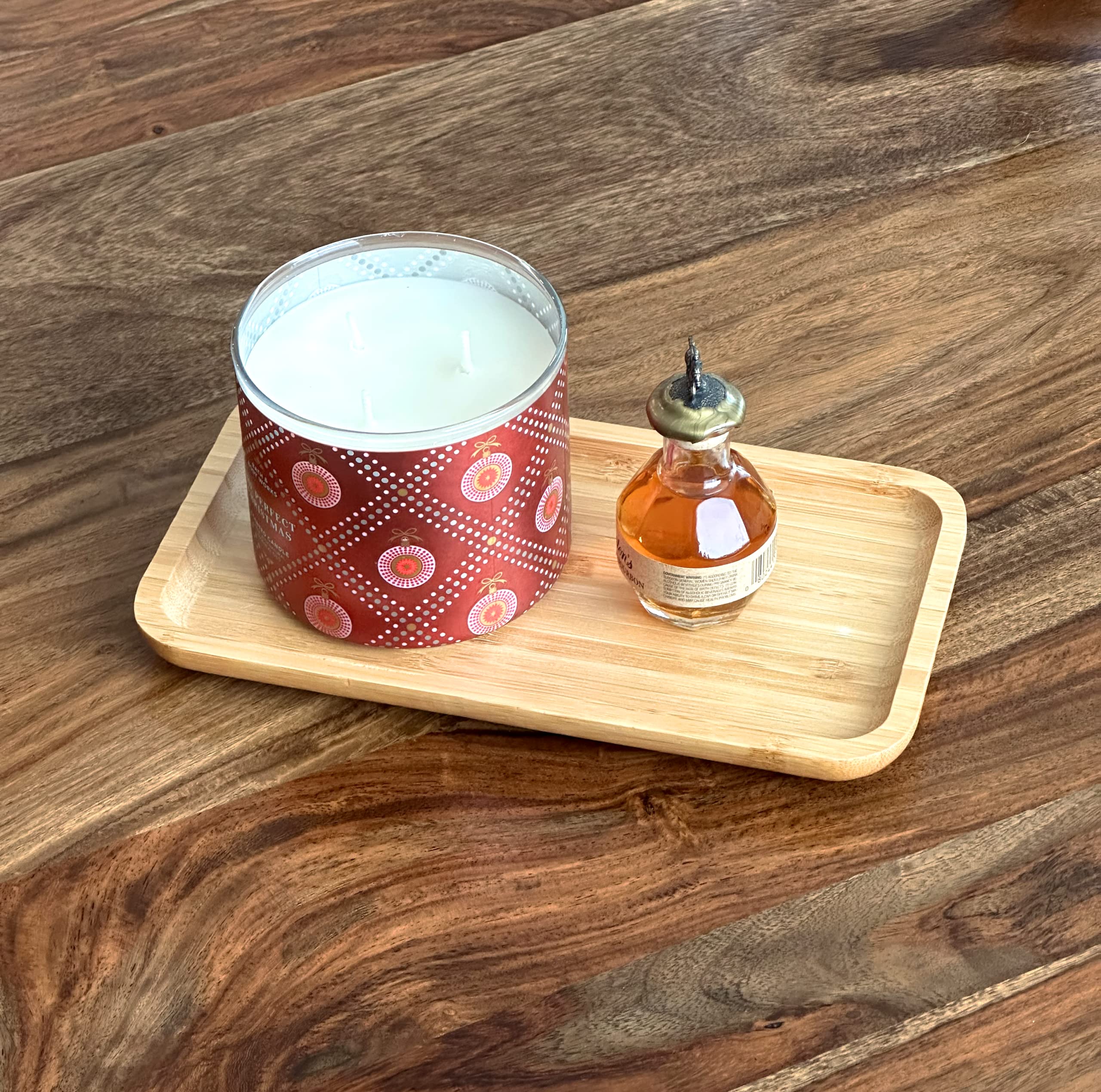Bam & Boo Bamboo Serving Tray - Natural Minimalist Rectangular 11.3" x 6.2" x 0.8" for Coffee, Tea, Food, Drinks, Storage,