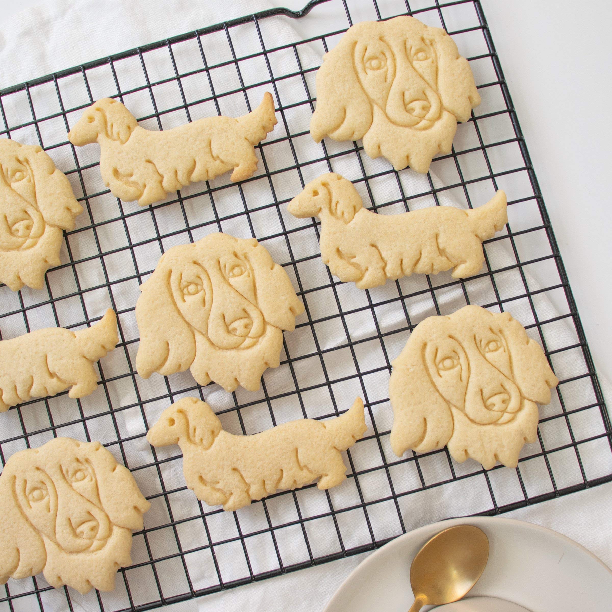 Set Of 2 Long Haired Dachshund Cookie Cutters (Designs: Body & Face), 2 Pieces - Bakerlogy