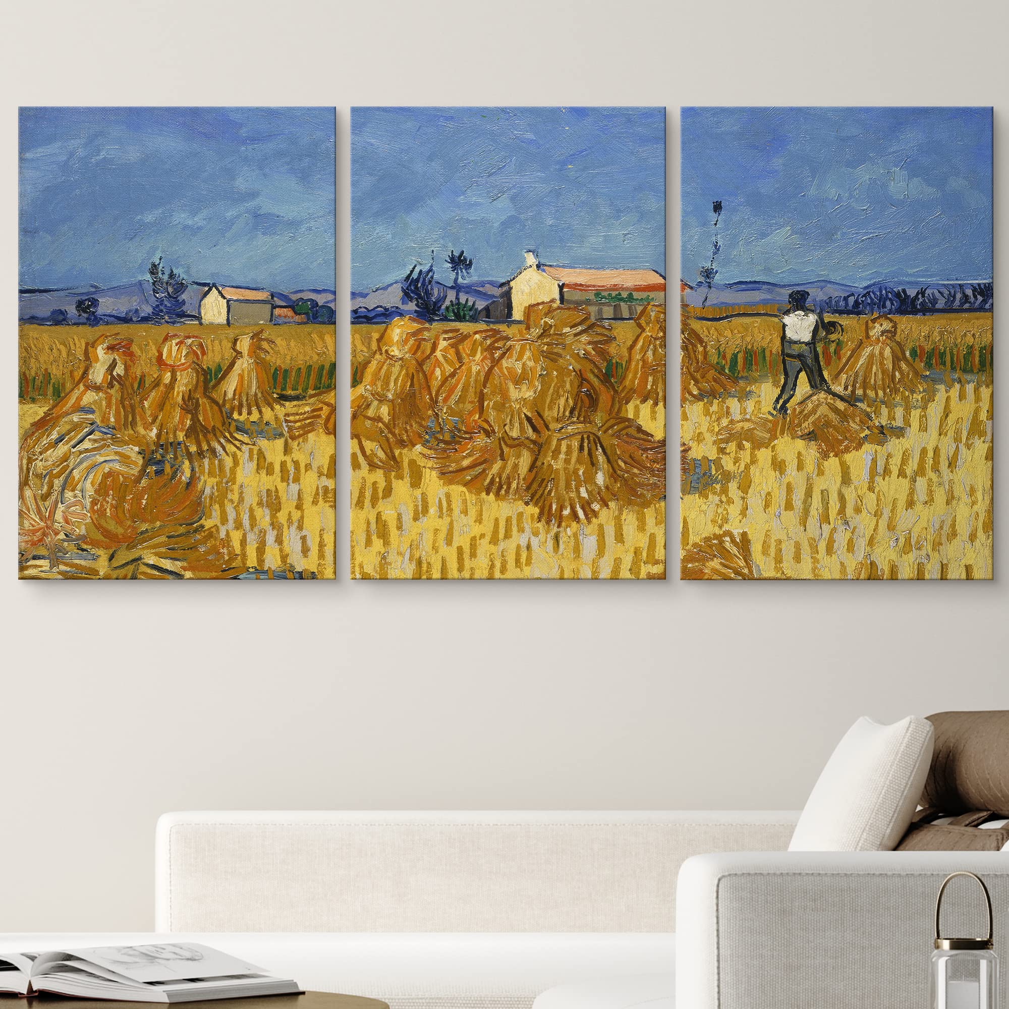 Wall26 Canvas Print Wall Art Set Autumn Corn Harvest In Provence Vincent Van Gogh Classical Illustrations Fine Art Decorative Hi