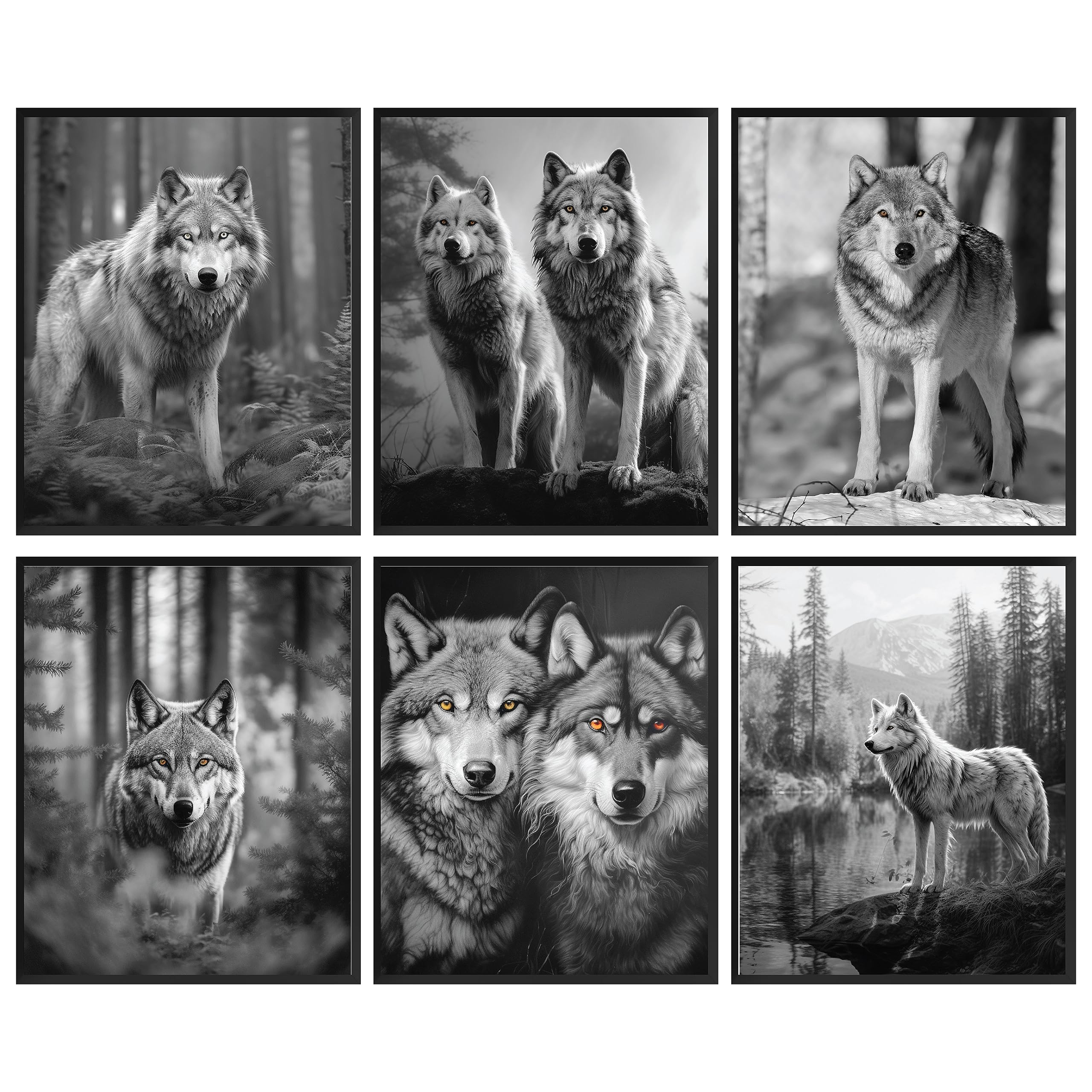97 Decor Black Wolf Decor - Wolf Poster Prints, Wolf Wall Decor Art, White Wolf Pictures For Home, Wolf Decorations For Bedroom,