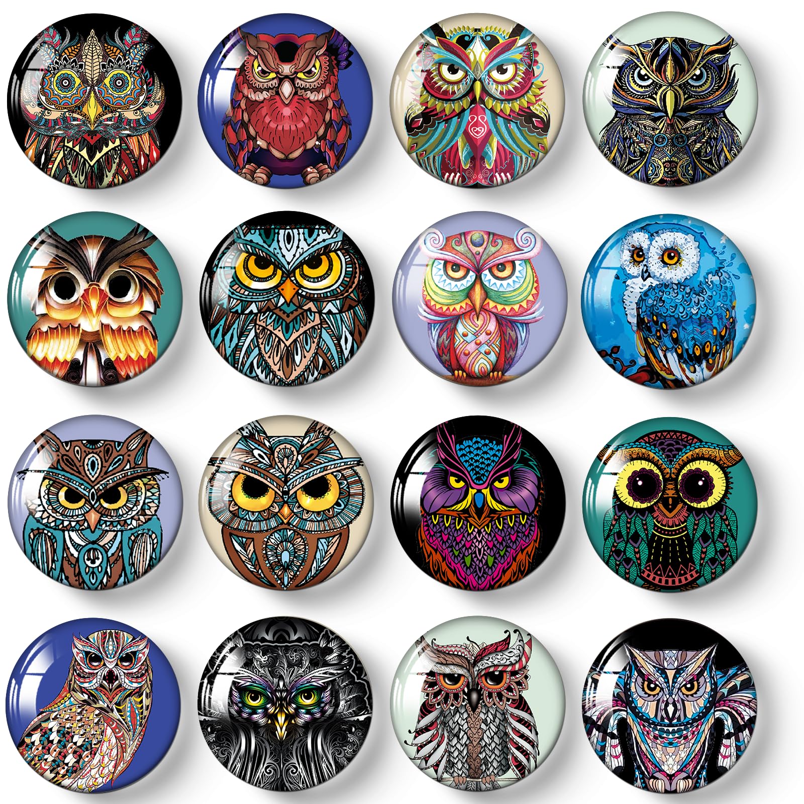 MORCART 16PCS Owl Magnets for Fridge, Cute Refrigerator Magnets for Locker Whiteboard Decorative Magnetic Board Cabinets Classro