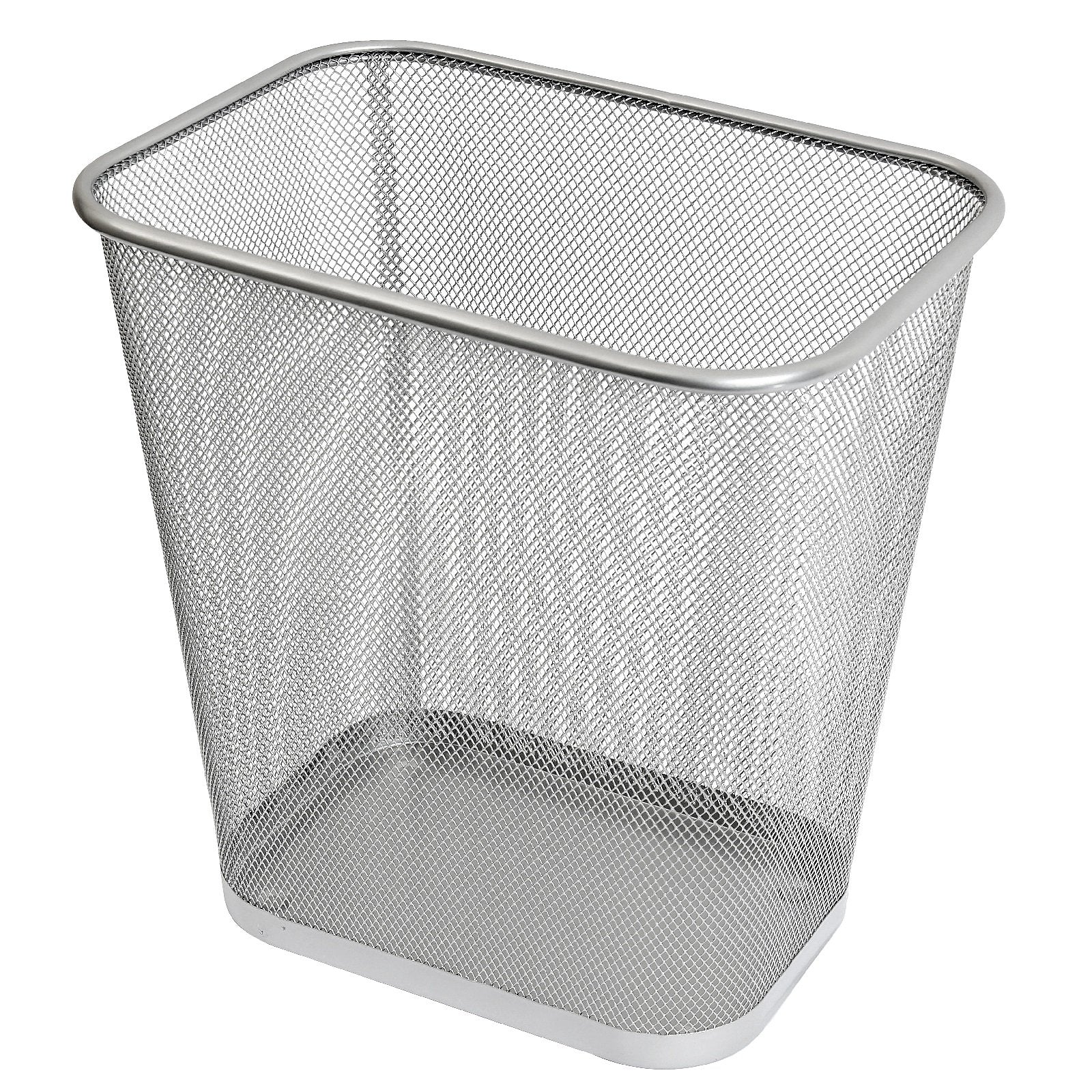 Ybmhome Steel Mesh Rectangular Open Top Waste Basket Bin Trash Can For Office Home 8X12X12 Inches 1042S (1, Silver)