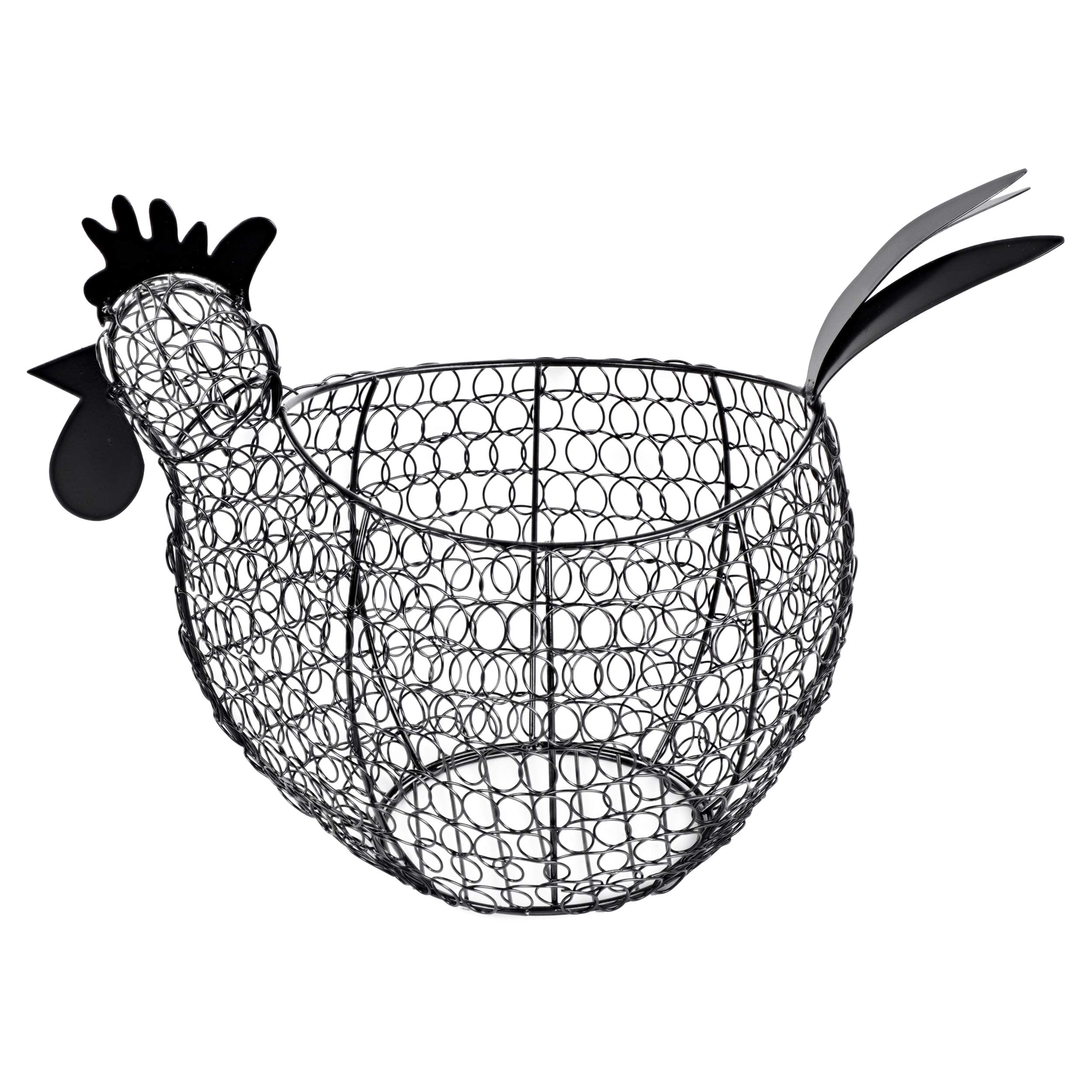Rural365 Black Metal Chicken Egg Basket - Egg Basket For Gathering Fresh Eggs - Rustic Decor Chicken Basket Egg Holder