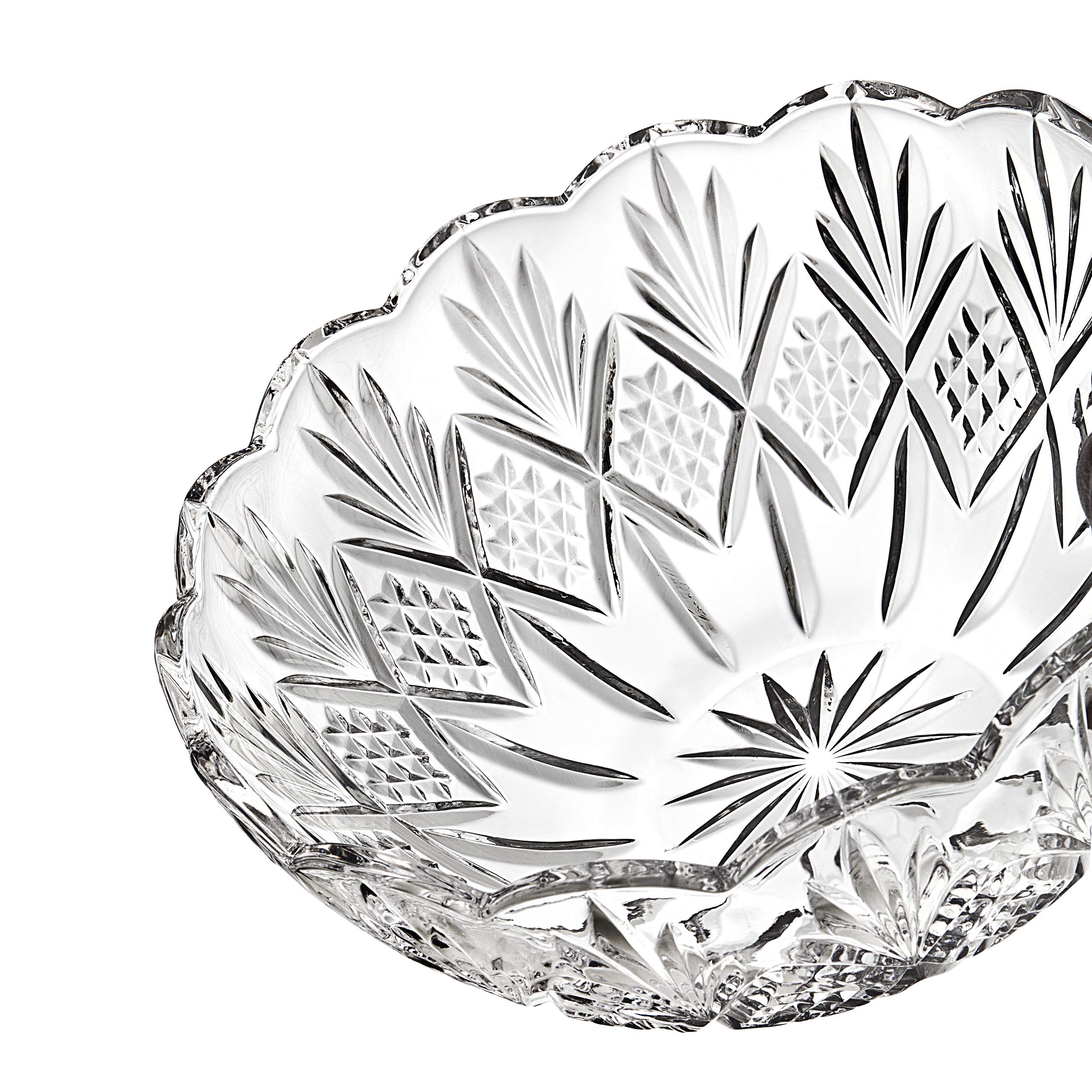 Godinger Serving Bowl, Centerpiece Server, Salad Bowl, Fruit Bowl, Punch Bowl, Serveware, 8.5in, Dublin Collection