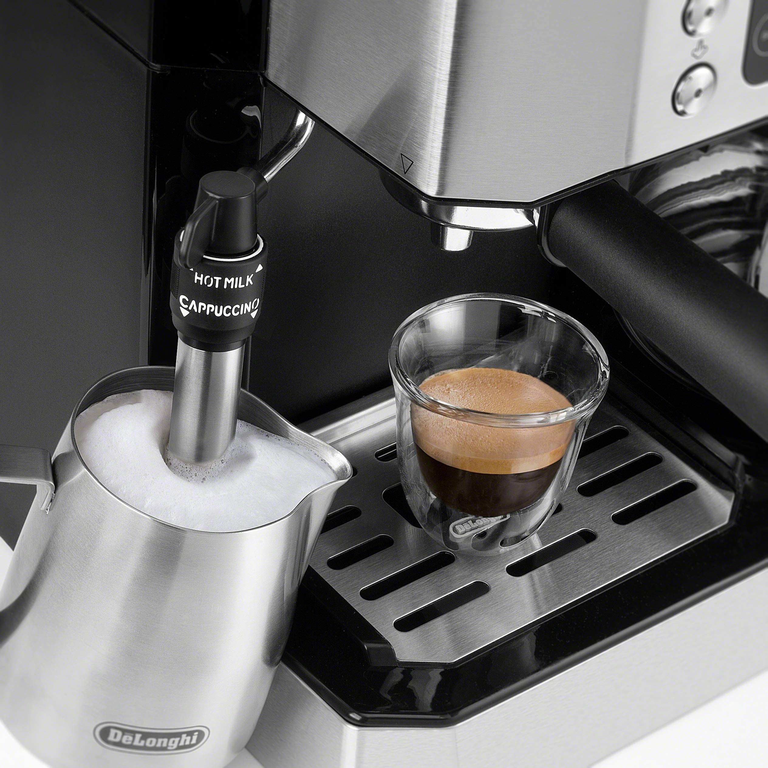 De'Longhi All-In-One Combination Coffee Maker & Espresso Machine + Advanced Adjustable Milk Frother For Cappuccino & Latte + Gla