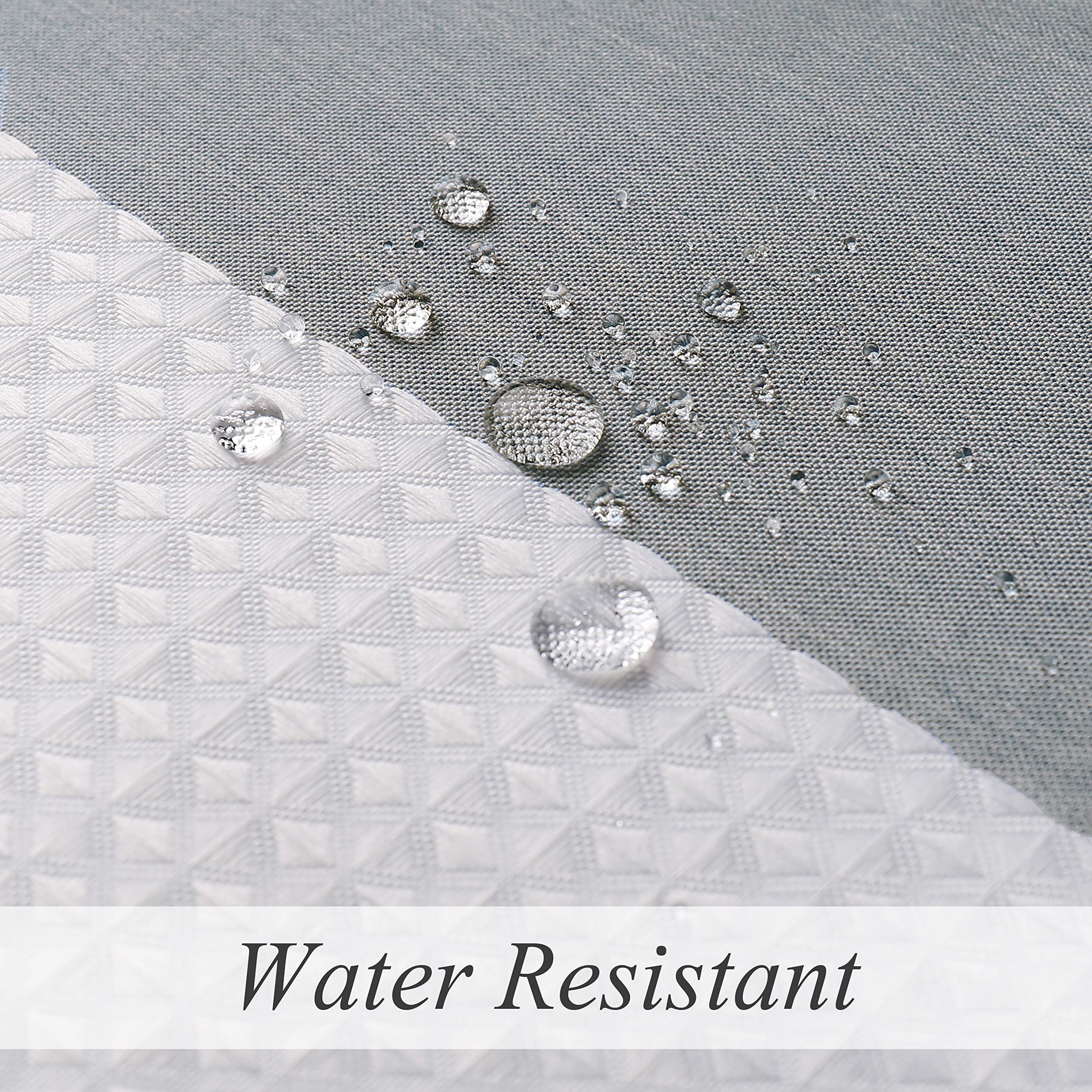 West Lake Waffle Fabric Shower Curtain Gray And White Striped With Weave Textured No Hook Bathroom Curtains Water Resistant Hote