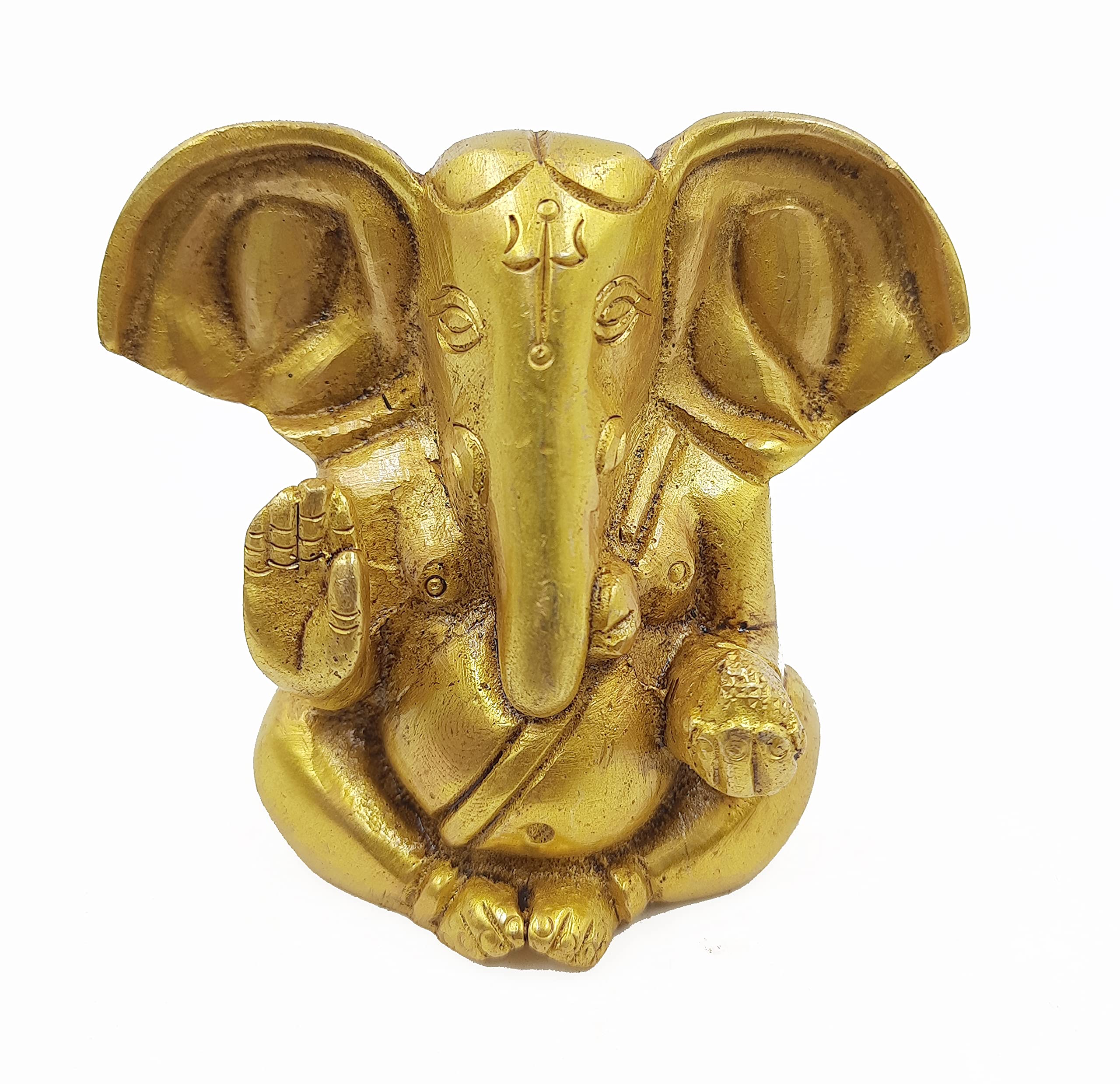 Aditi Crafts Brass Sitting Ganesh Ganpati Idol 6Cm X 7Cm X 8Cm Weight 0.250 Grams