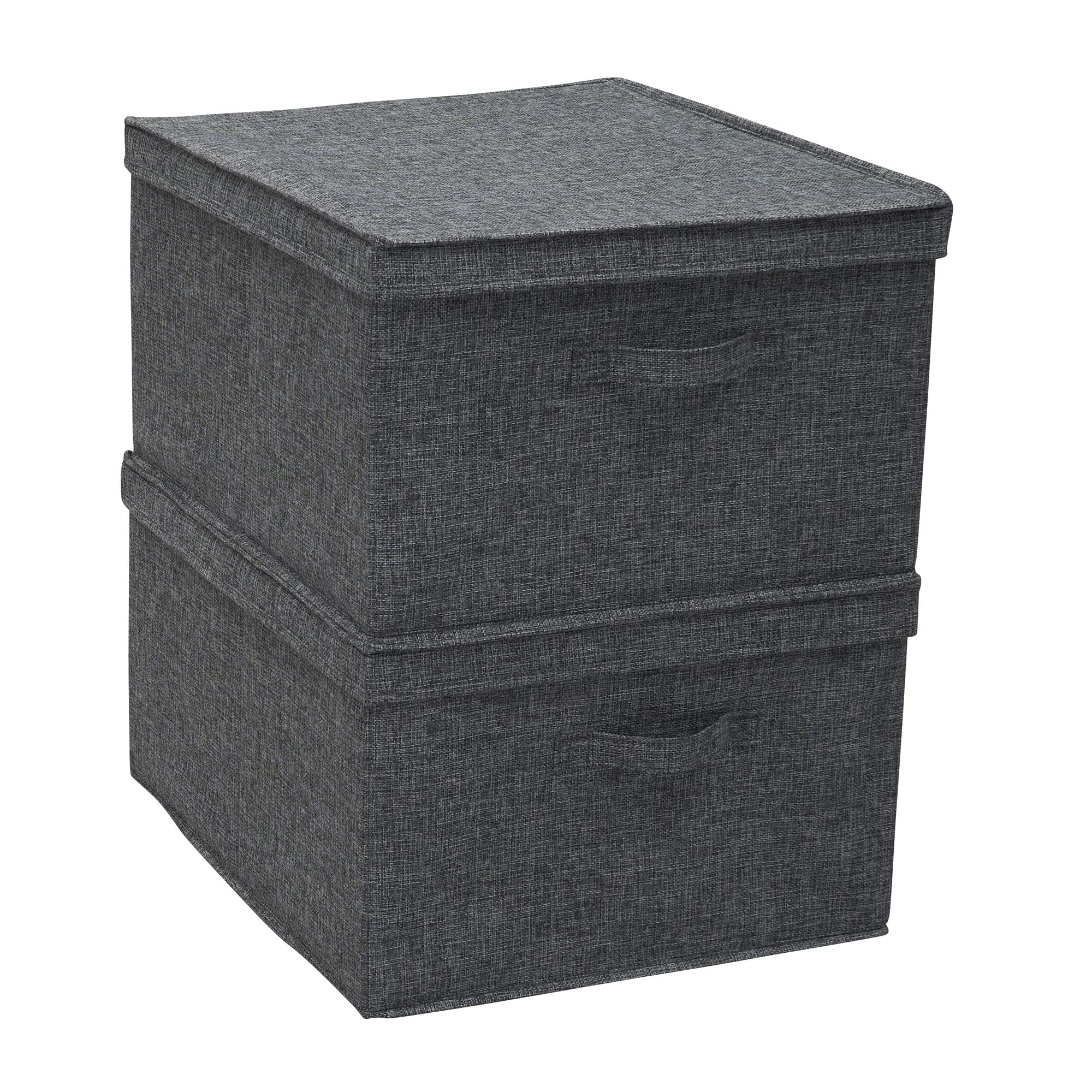 Household Essentials Jumbo Fabric Storage Bins With Lids, Graphite, Set Of 2