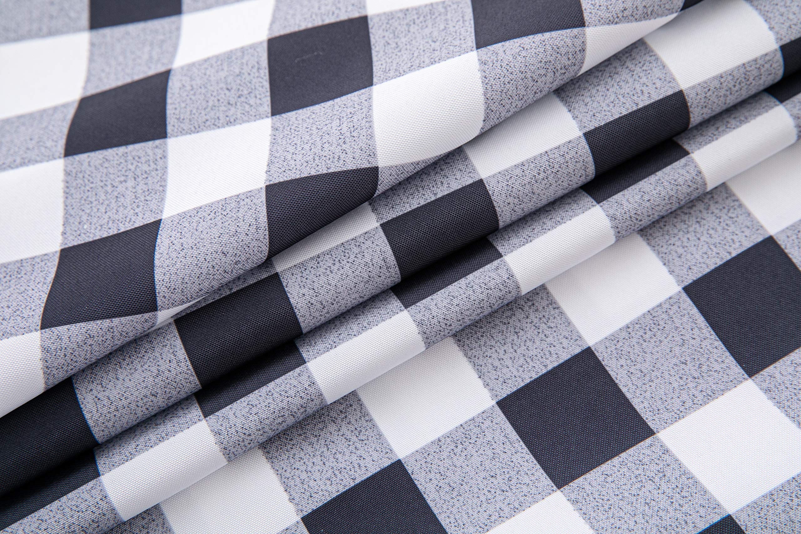 Biscaynebay Fabric Tablecloths 60 X 60 Square, Black/Grey Scottish Plaid Table Cover Water Resistant For Dining, Kitchen, Weddin