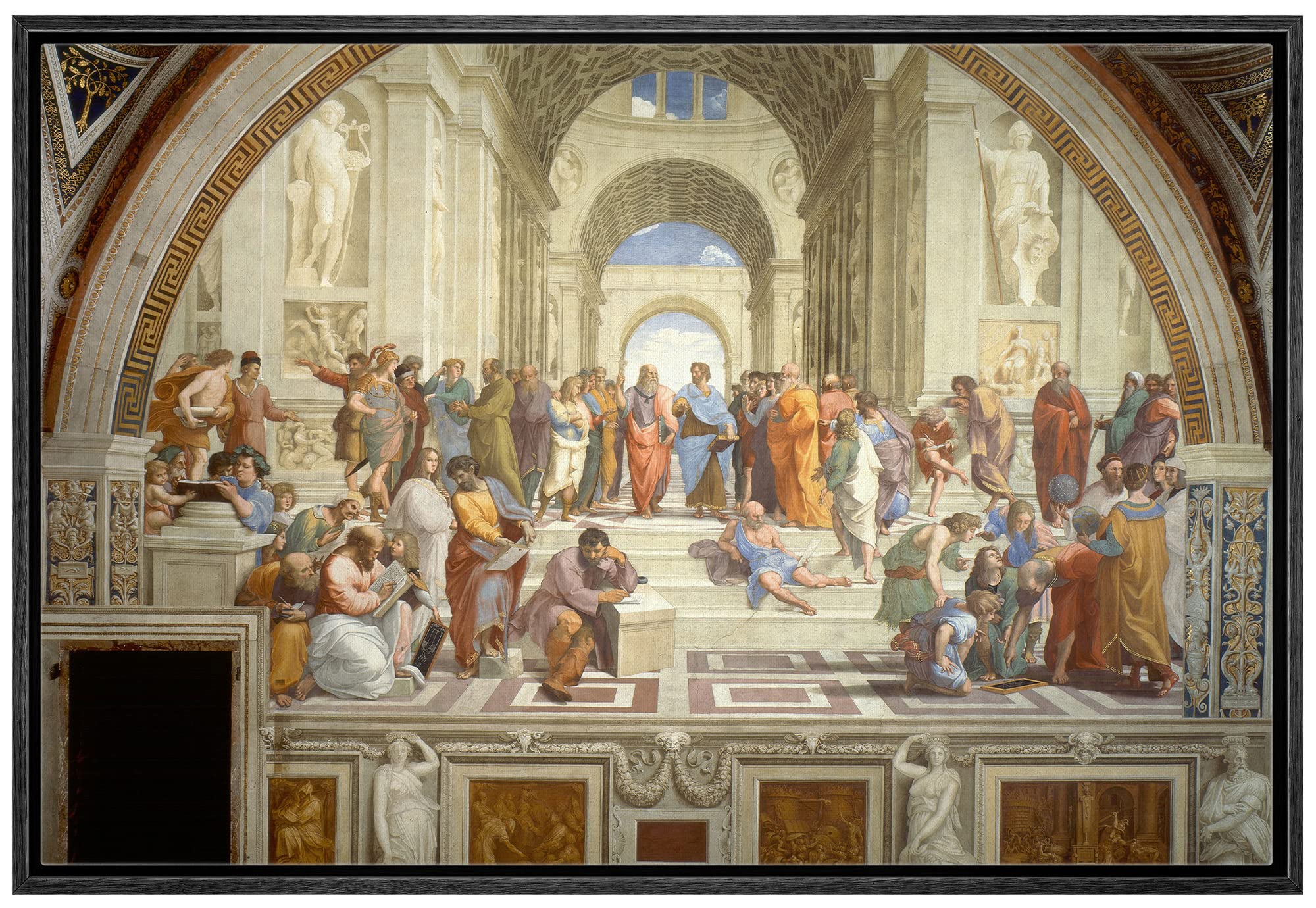 Wall26 Framed Canvas Print Wall Art The School Of Athens By Raphael People Historic Illustrations Fine Art Traditional Scenic Co