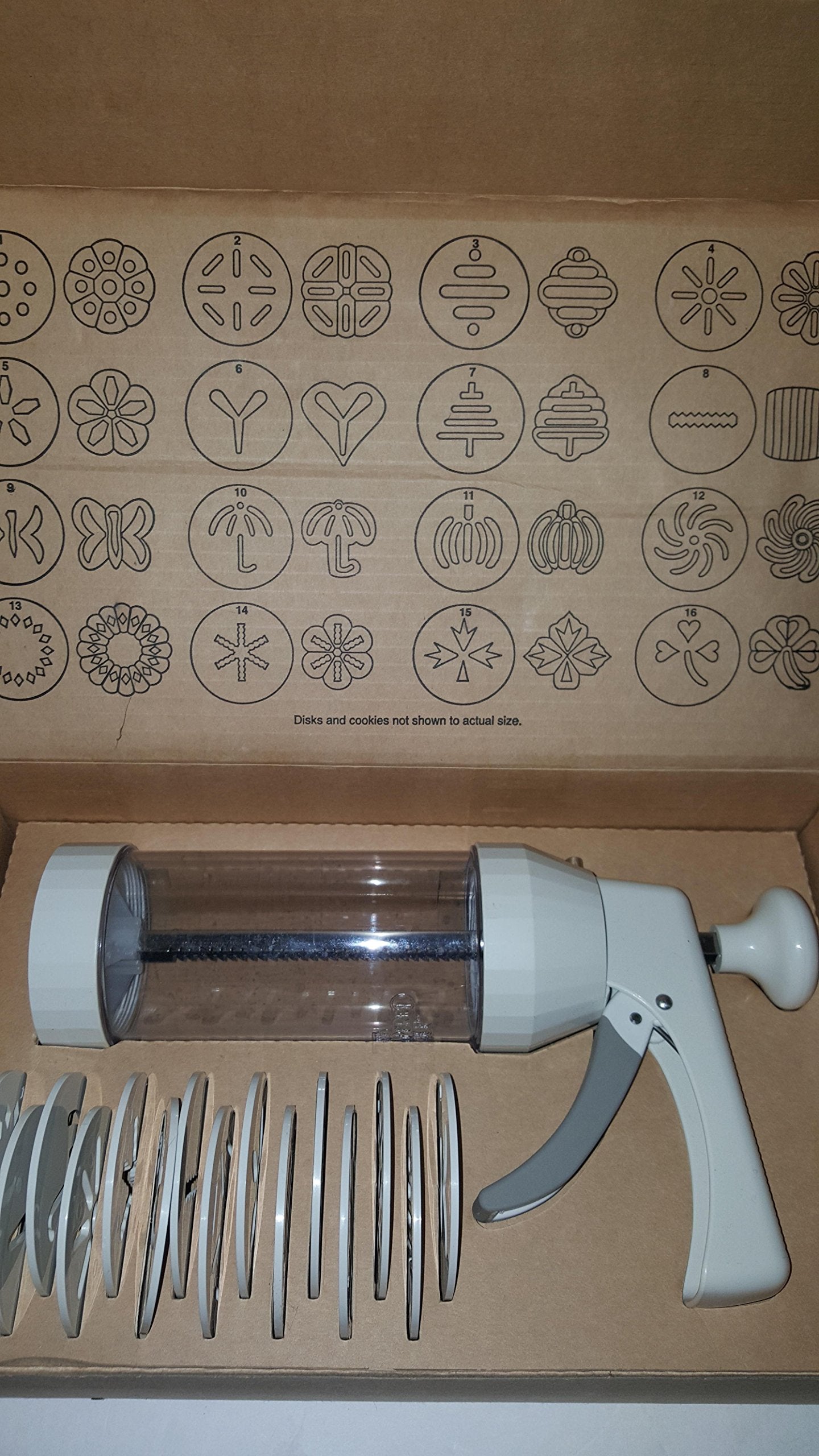 Pampered Chef Cookie Press - Acrylic, Model 1525, White Color