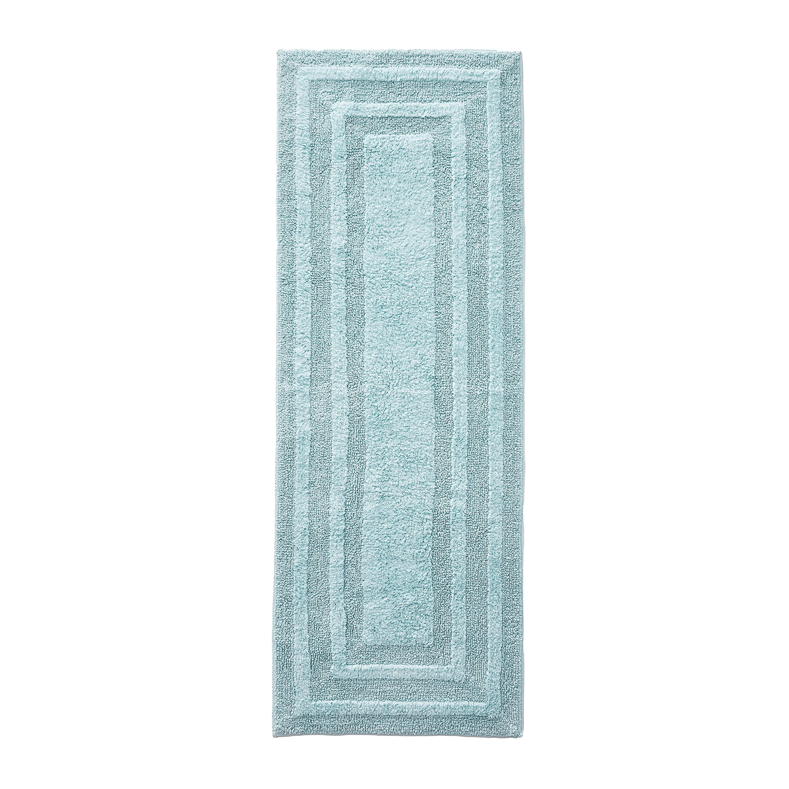 Eddie Bauer - Bathroom Rug Runner, Soft Tufted Cotton Bathroom Decor, Super Absorbent & Quick Dry (Logan Turquoise, 60'' X 22'')