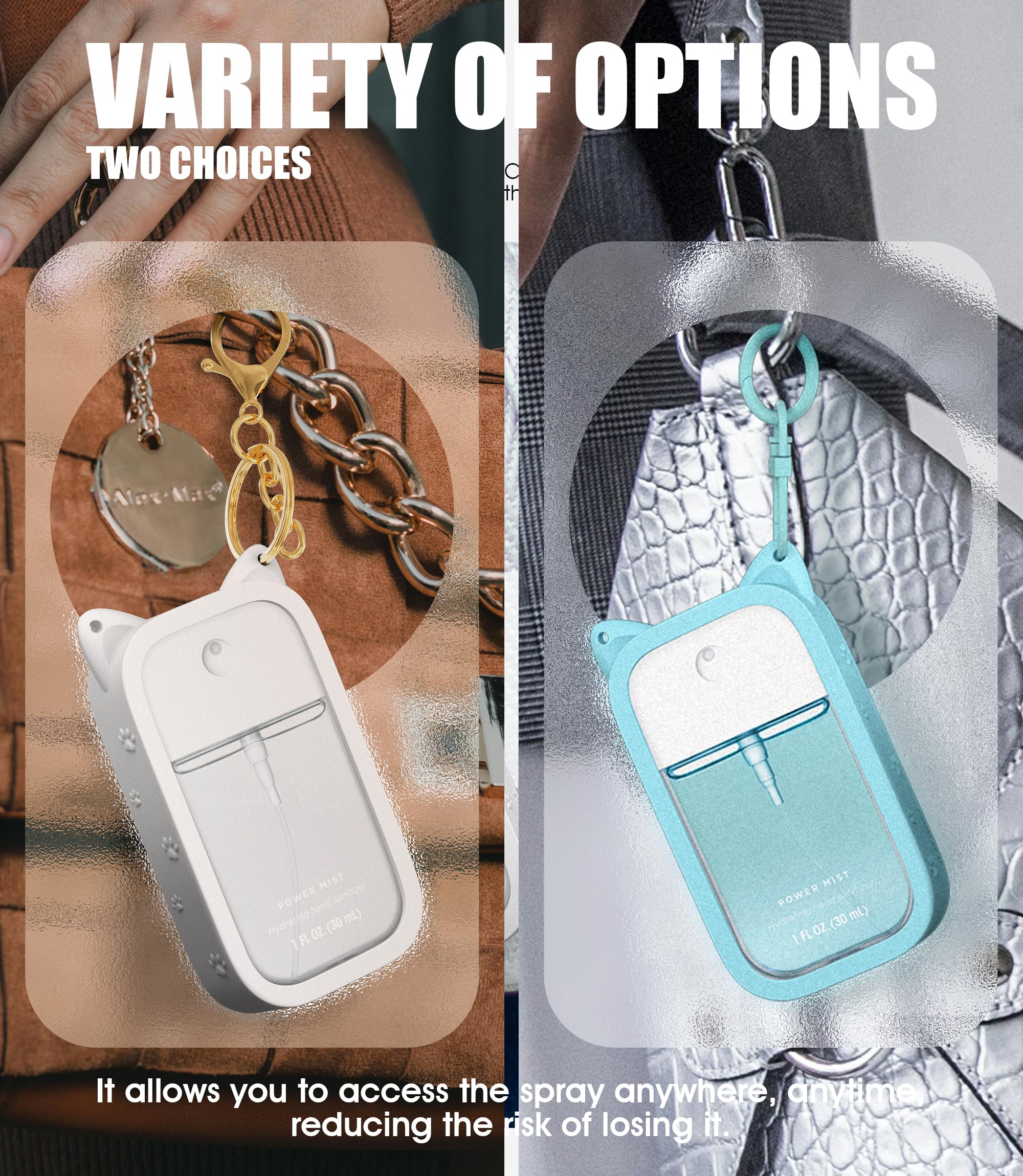 2 Sets Silicone Case Compatible With Touchland Hand Sanitizer Spray (Fit For 1 Fl Oz/30 Ml Ver), Portable Keychain Cute Color Ea