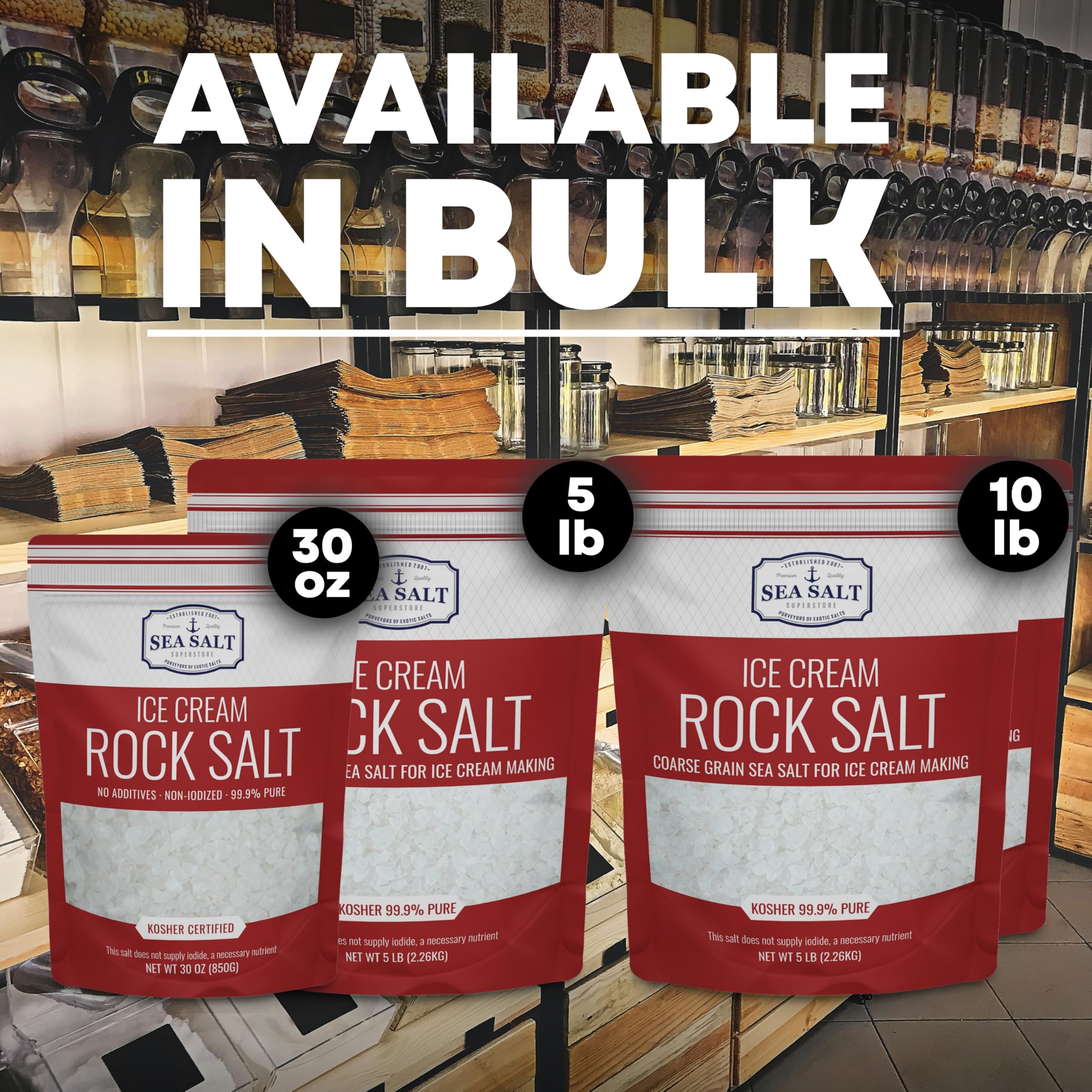 Ice Cream Salt, Rock Salt For Ice Cream Making, Universally Compatible Coarse Sea Salt And Non-Iodized Salt For All Ice Cream Ma