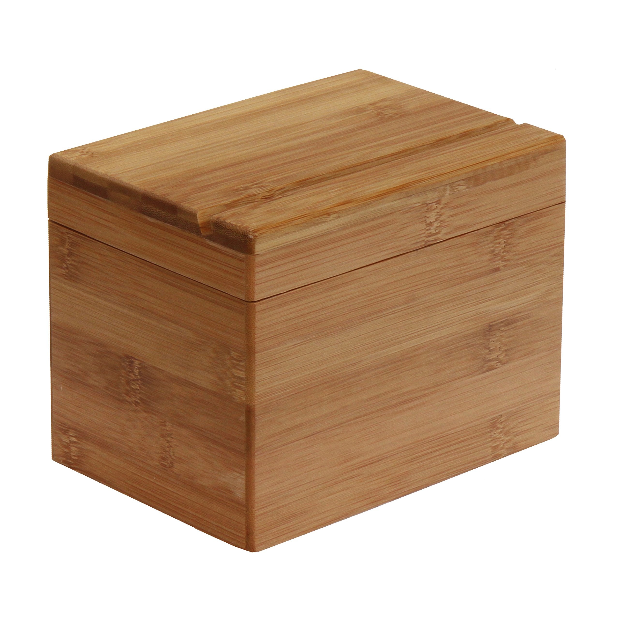 Oceanstar Bamboo Recipe Box with Divider, Natural, 6.80 W x 4.90 D x 5.10 H