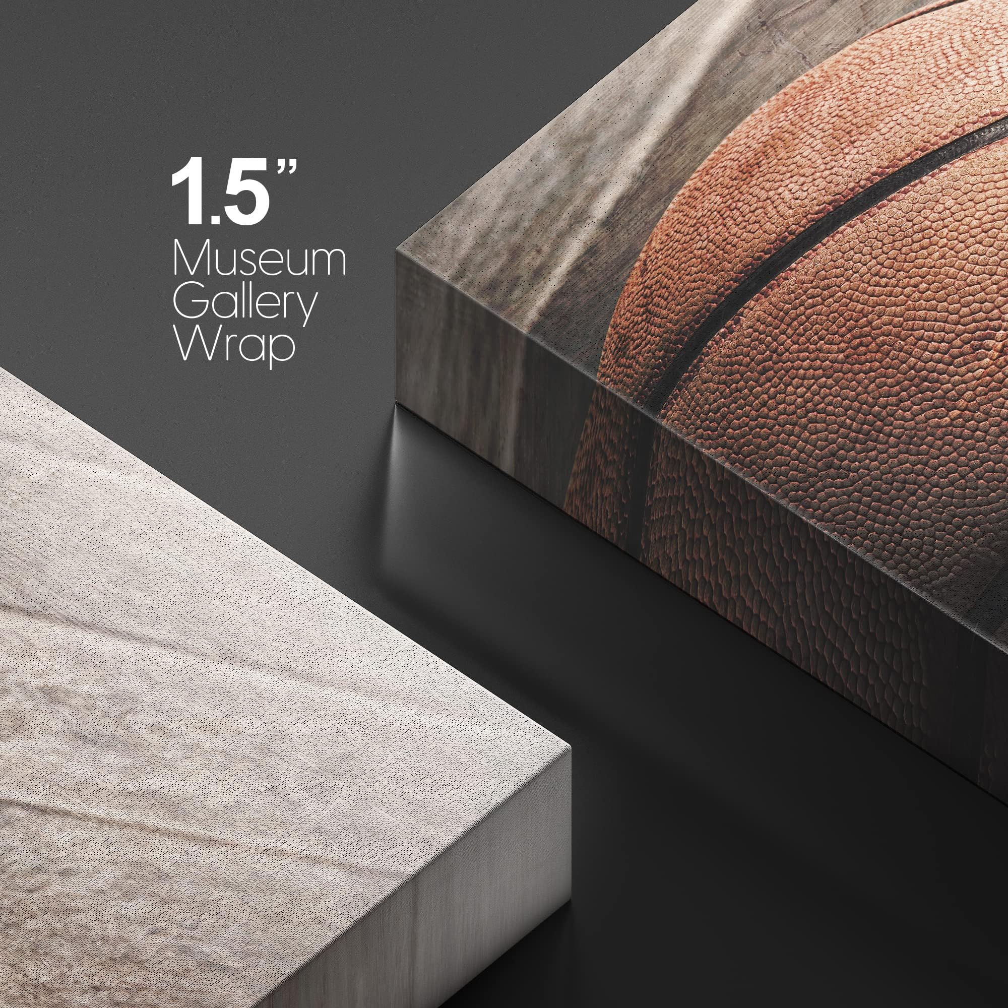 Wall26 Canvas Print Wall Art Vintage Retro Basketball Wood Grain Panels Sports & Fitness Athletes Photography Realism Boy'S Bedr