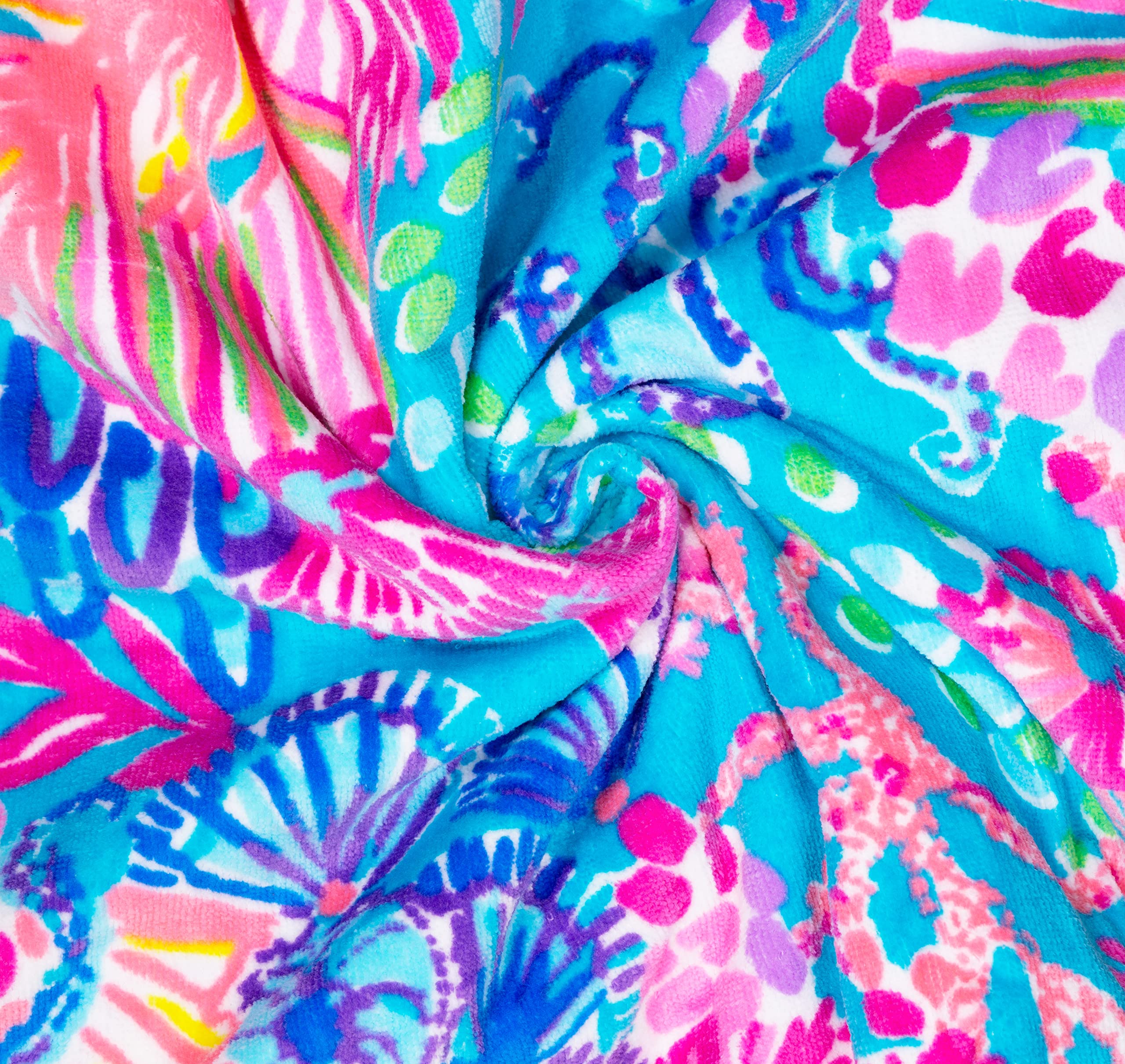 Lilly Pulitzer Oversized Beach Towel - Large Terry Cloth, 40x70, Splendor in The Sand