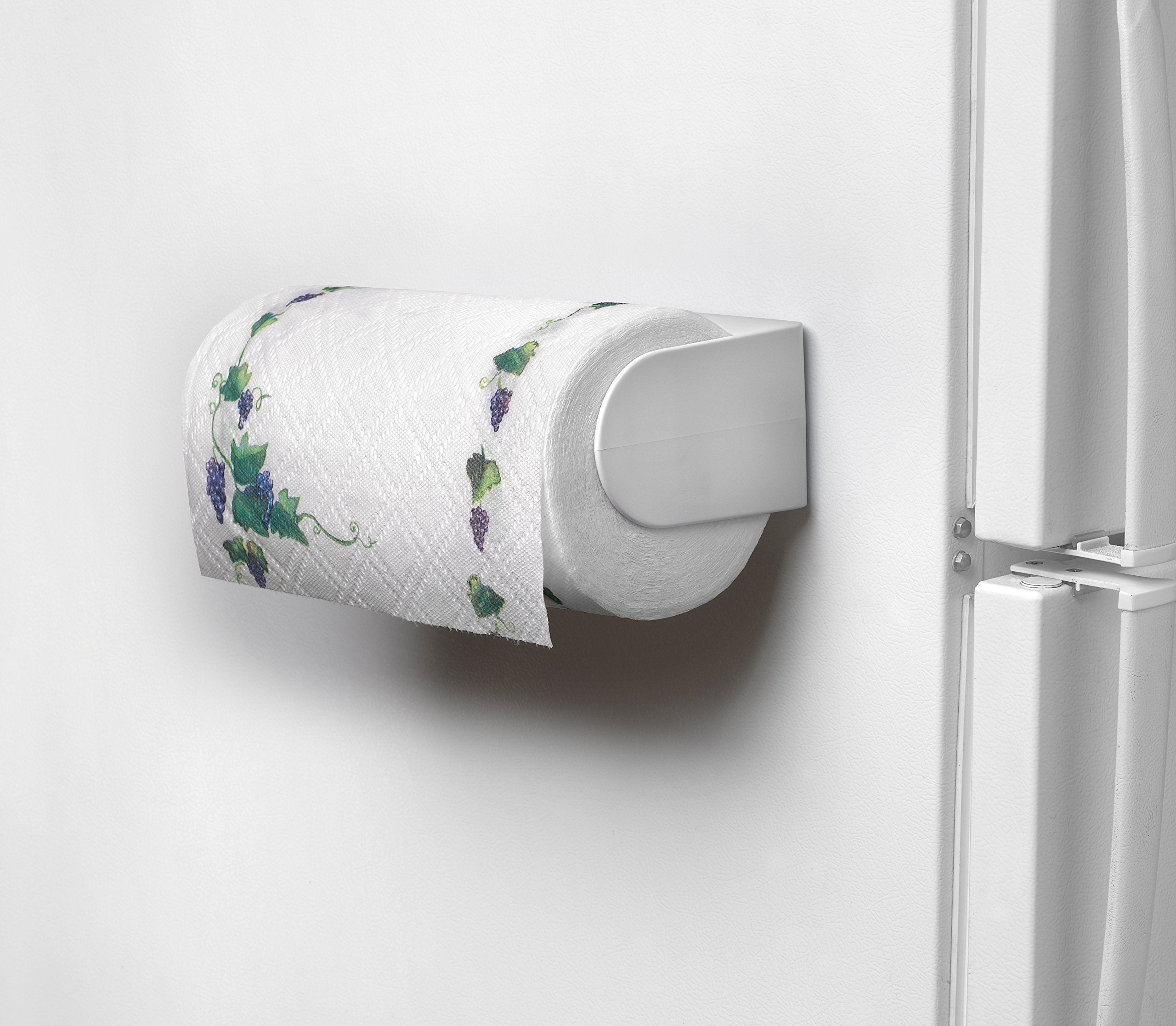 Spectrum Diversified Holder Magnetic Mounted Paper Towel Dispenser For Kitchen & Garage, Holds Both Standard & Jumbo Rolls, 1 Co