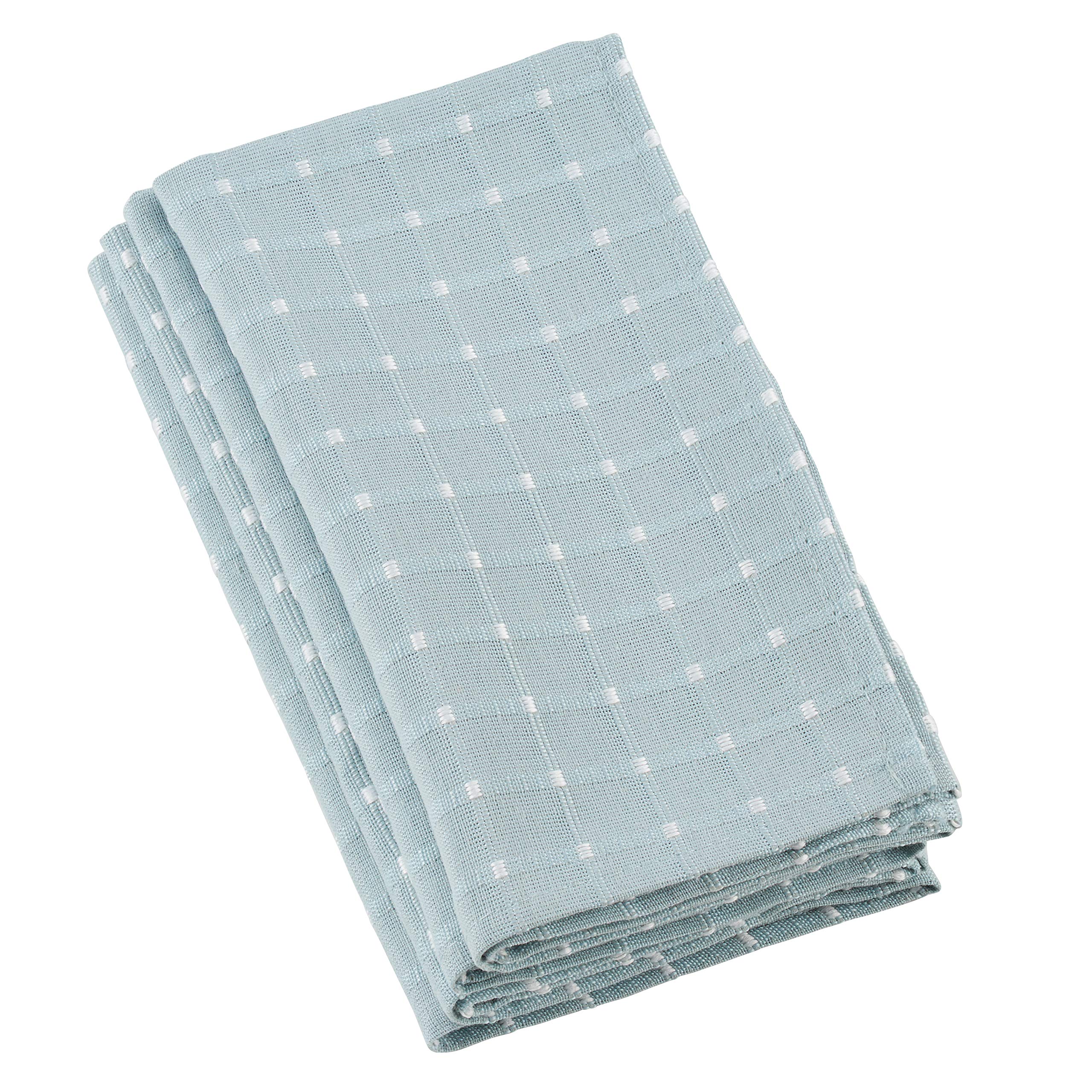 Saro Lifestyle 2136.A20S Cousu Collection Cotton Blend Stitched Line Table Napkins (Set Of 4) 20'' Aqua