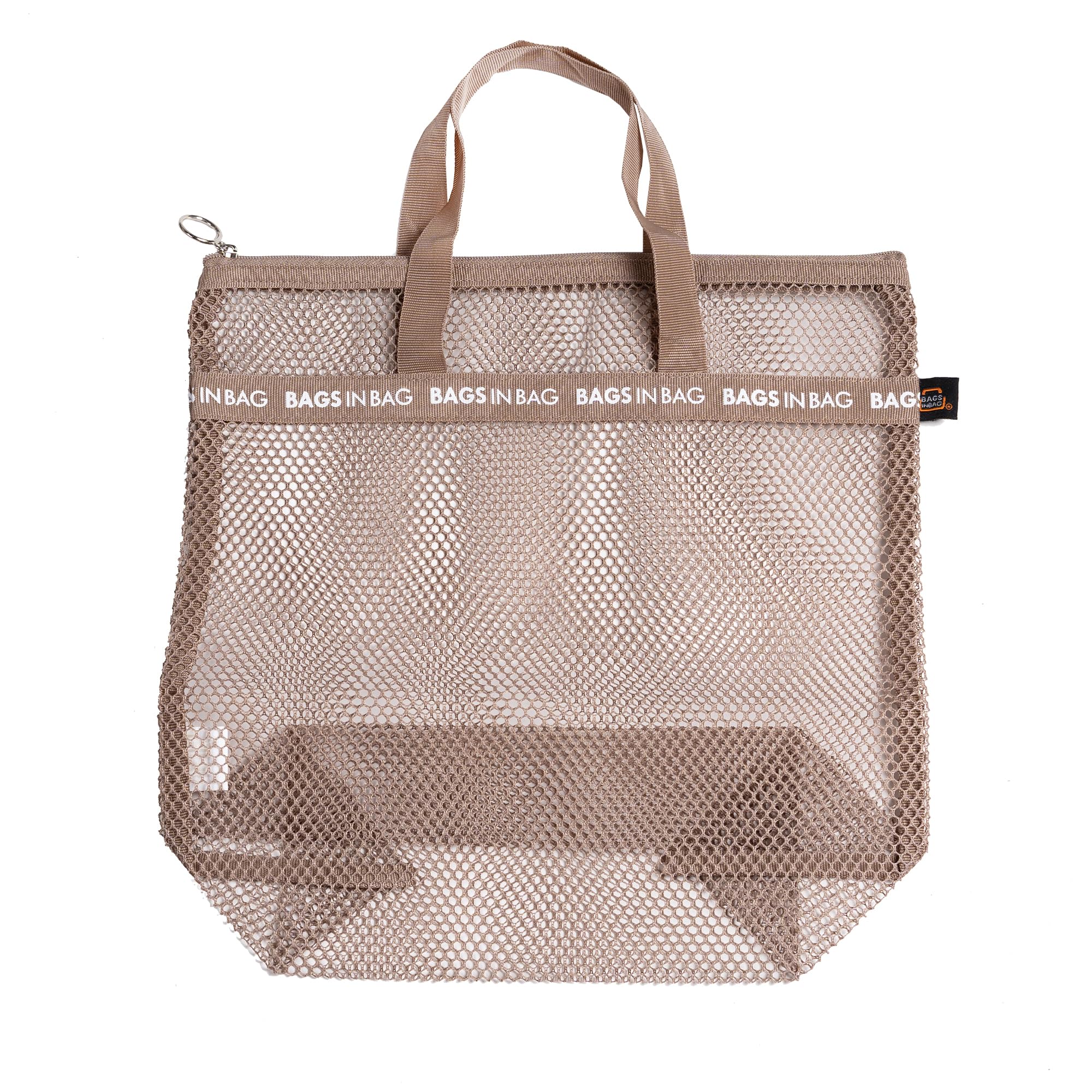 Mesh Travel Shower Caddy Tote Bag For Gym, Swim, Dorms, Bathrooms | 12''X12''X 3.5'' | Brown
