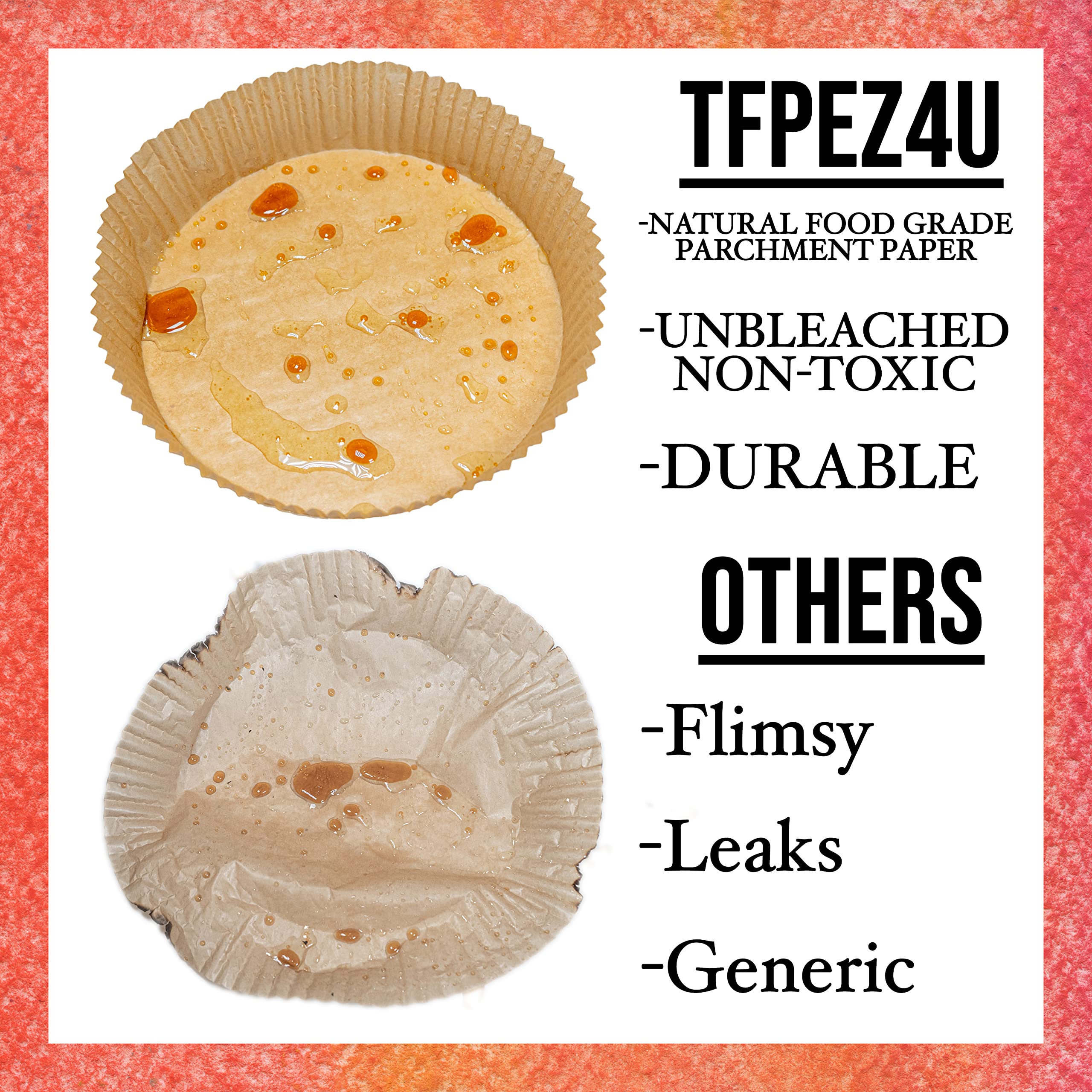 Air Fryer Disposable Paper Liner Keep Air Fryer Clean With Air Fryer Inserts, Superior Food Grade Quality Material Unbleached No