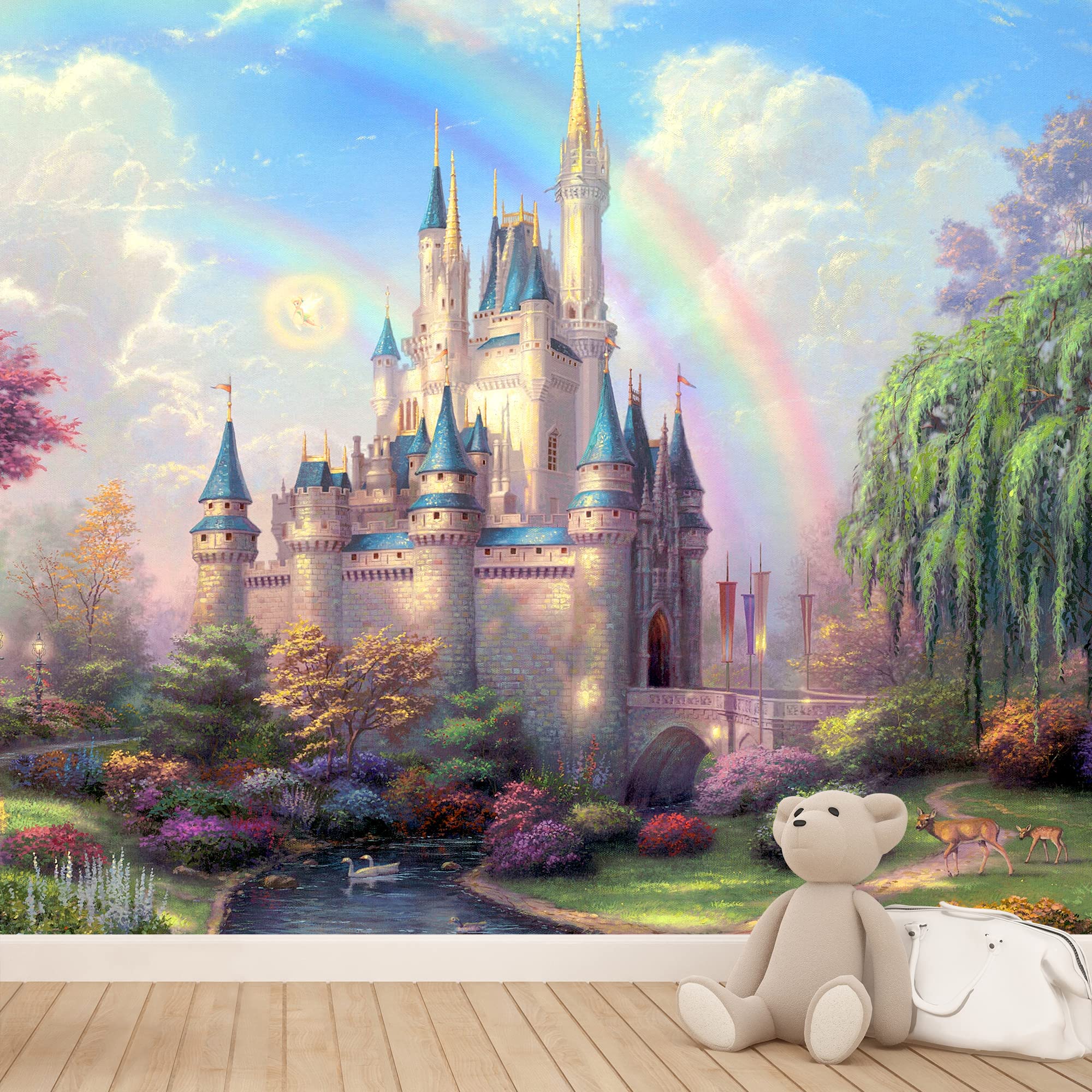Idea4Wall Wall Murals For Bedroom Dream Castle Large Removable Wallpaper Peel And Stick Wall Stickers - 66X96 Inches