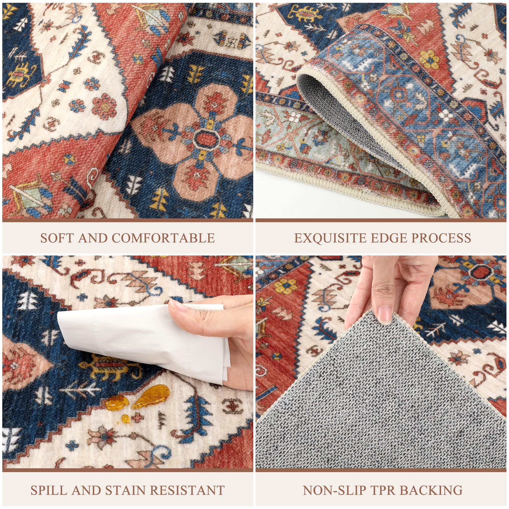 Pauwer Farmhouse Kitchen Rugs Sets Of 3, Kitchen Runner Rugs Non Slip Washable, Boho Kitchen Mats For Floor, Indoor Door Mat Ent